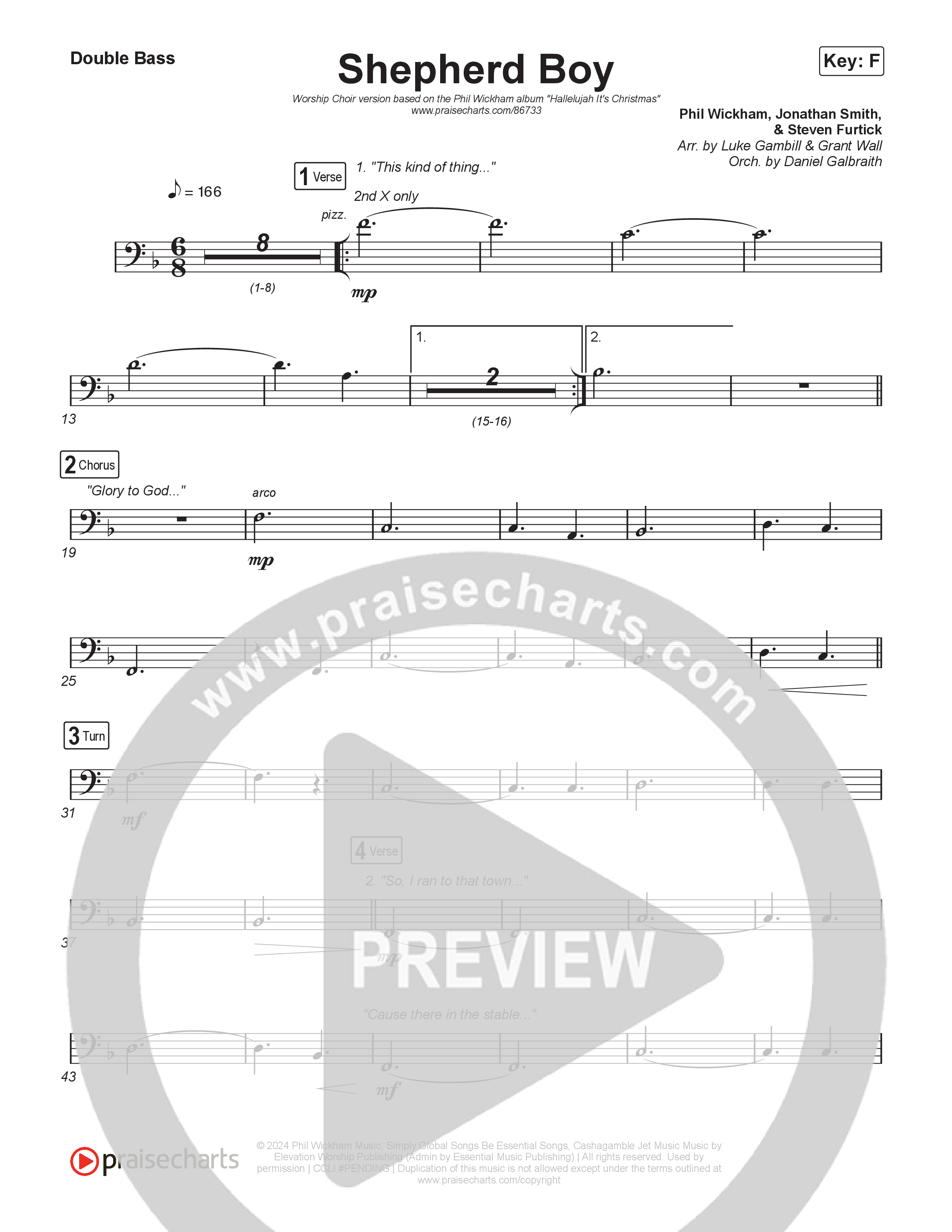 Shepherd Boy (Worship Choir/SAB) Double Bass (Phil Wickham / Arr. Luke Gambill)