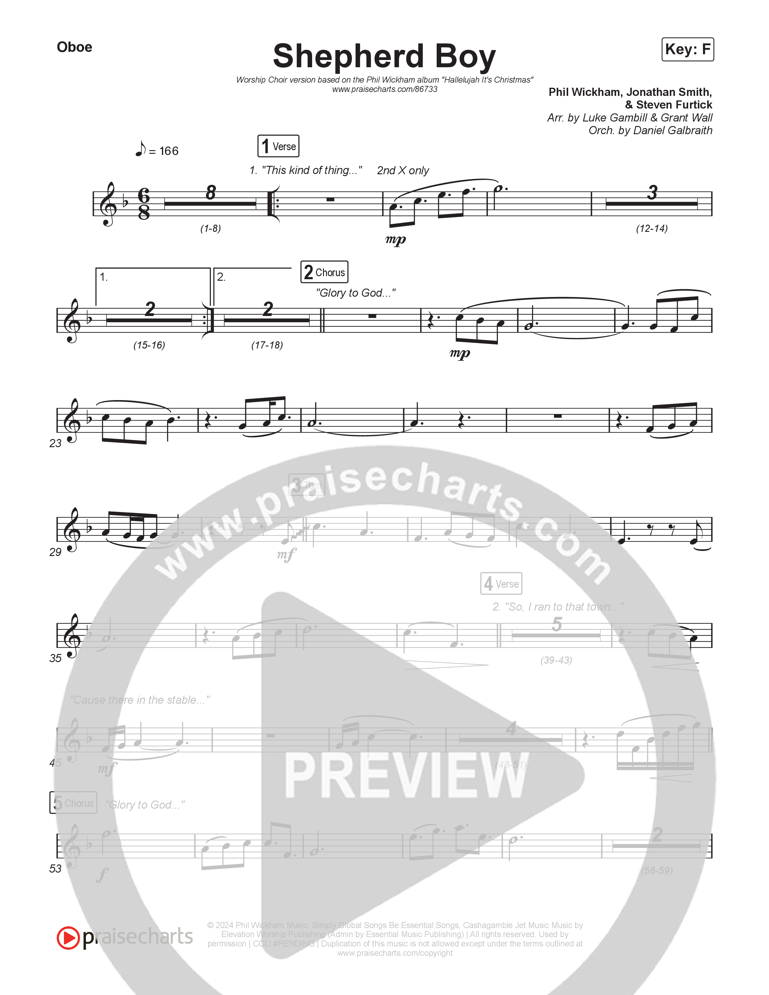 Shepherd Boy (Worship Choir/SAB) Oboe (Phil Wickham / Arr. Luke Gambill)
