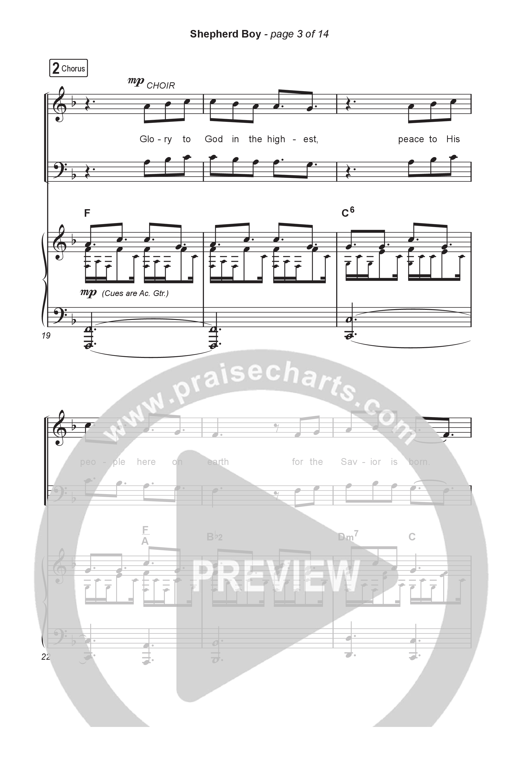 Shepherd Boy (Worship Choir/SAB) Octavo (SAB & Pno) (Phil Wickham / Arr. Luke Gambill)