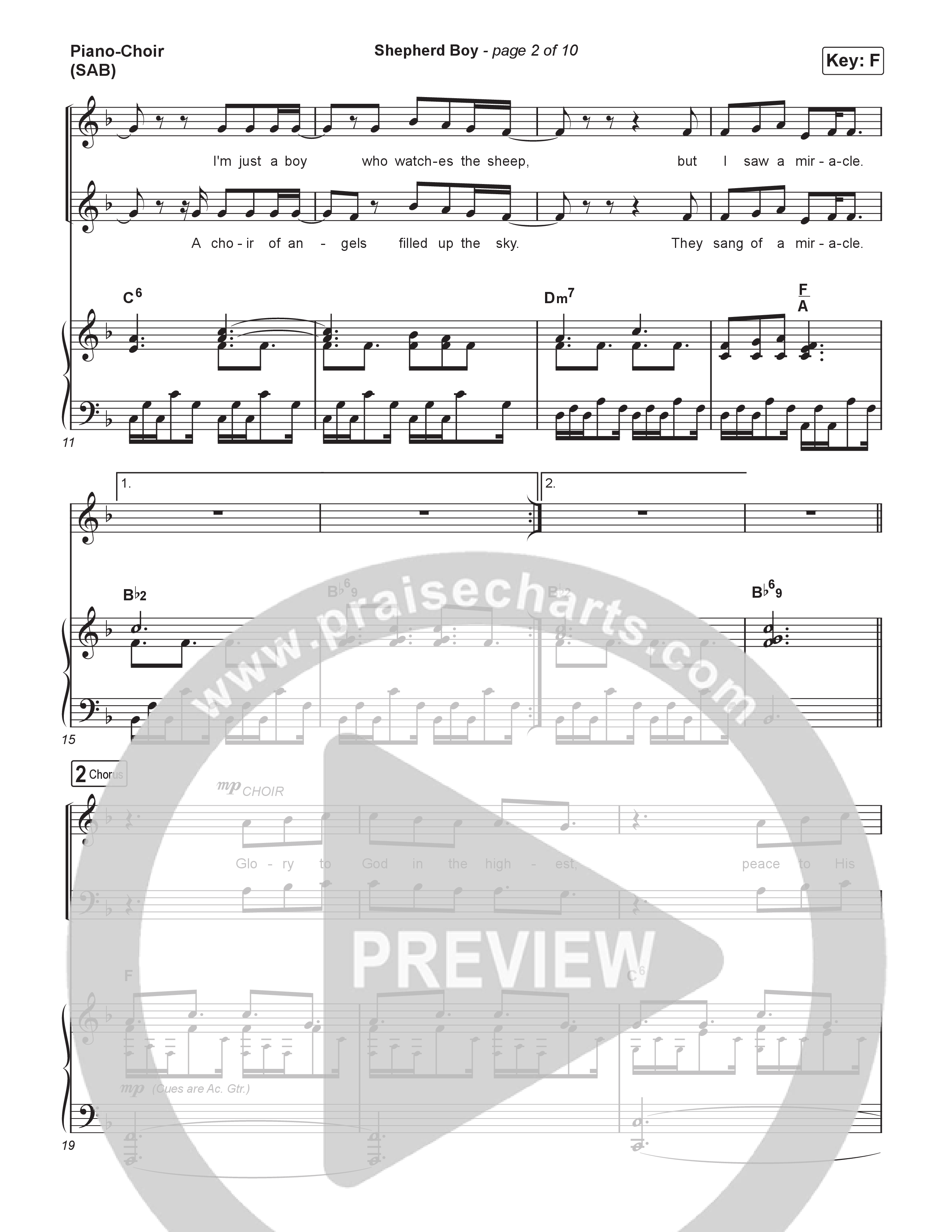 Shepherd Boy (Worship Choir/SAB) Piano/Choir (SAB) (Phil Wickham / Arr. Luke Gambill)