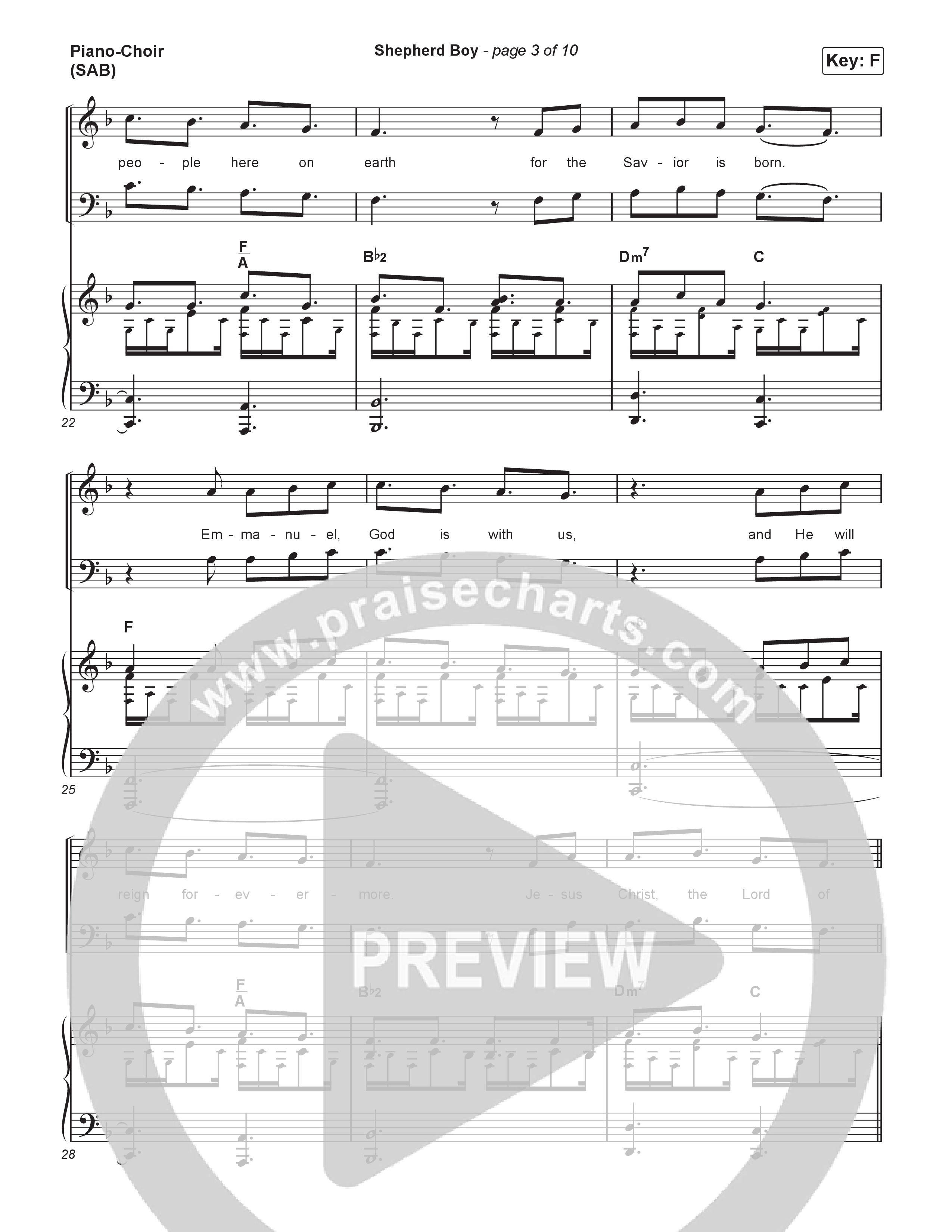 Shepherd Boy (Worship Choir/SAB) Piano/Choir (SAB) (Phil Wickham / Arr. Luke Gambill)