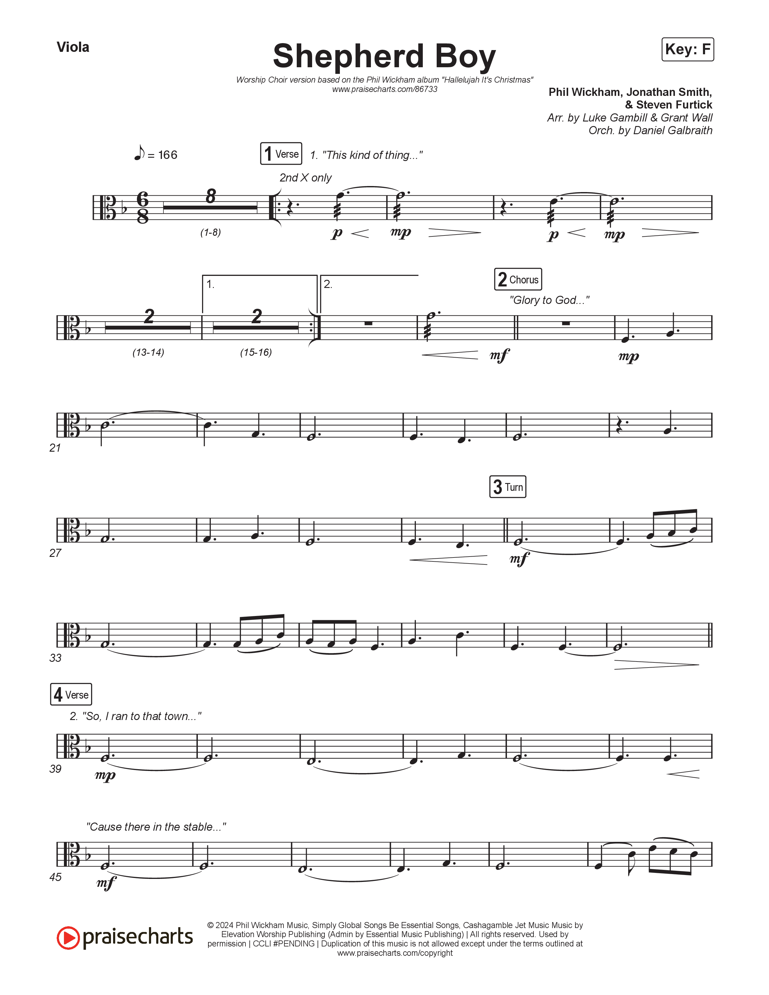 Shepherd Boy (Worship Choir/SAB) Viola (Phil Wickham / Arr. Luke Gambill)