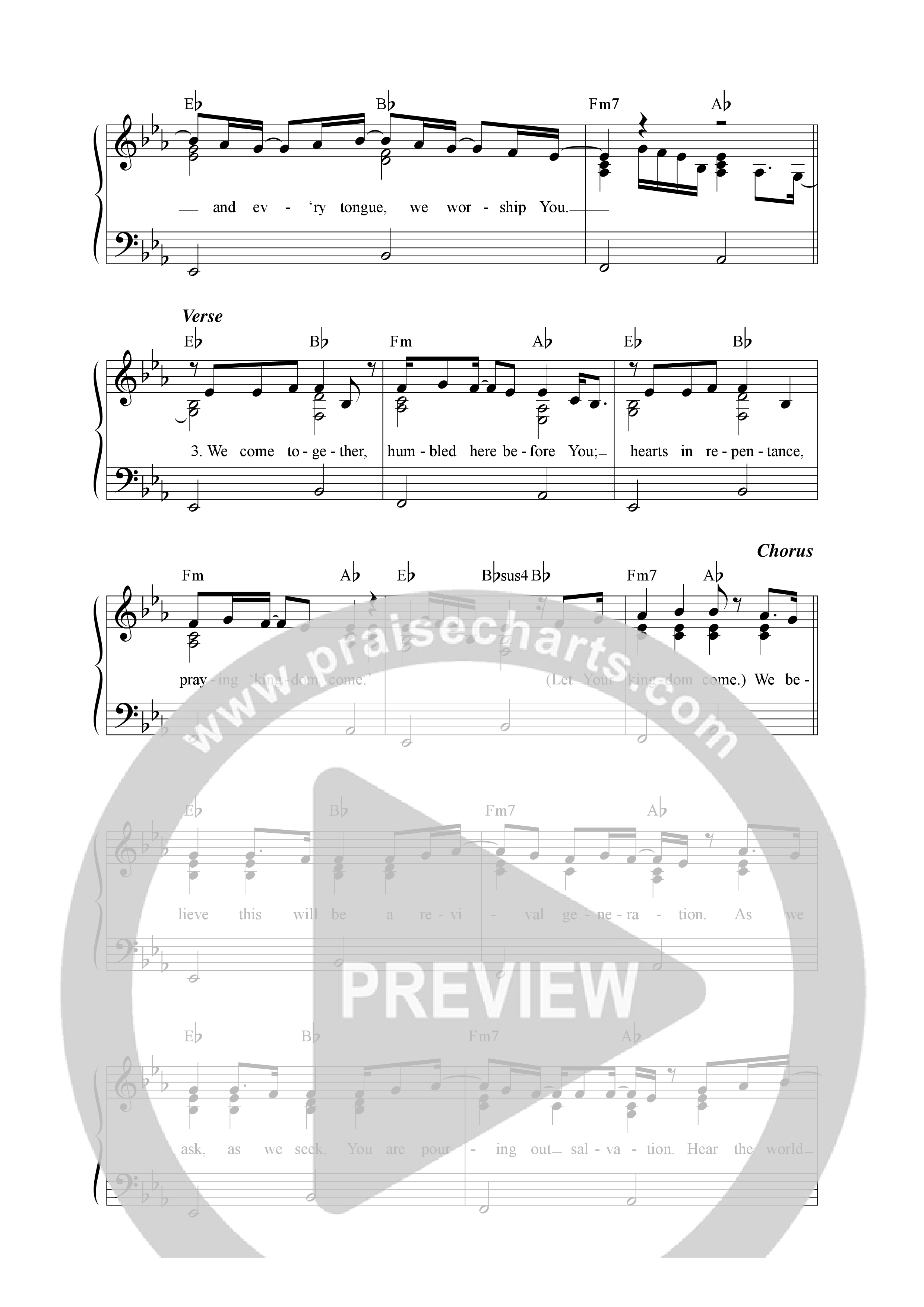 Revival Generation Lead Sheet Melody (Gather Worship / Lindy Cofer / Josh Aaron)