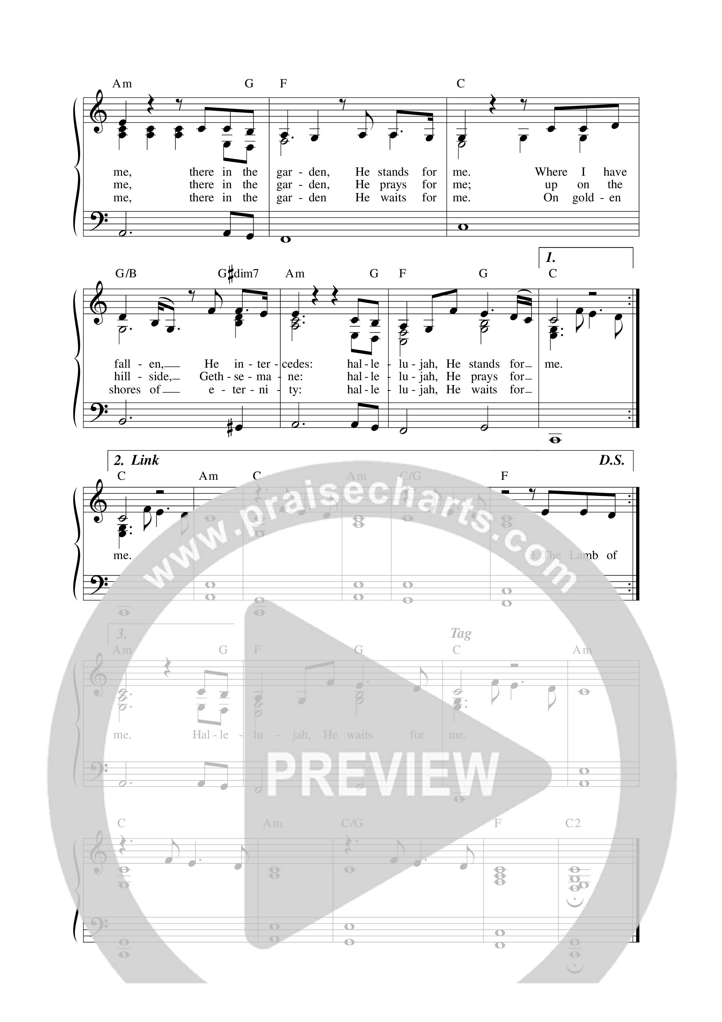 The Garden Lead Sheet Melody (Anchor Hymns)
