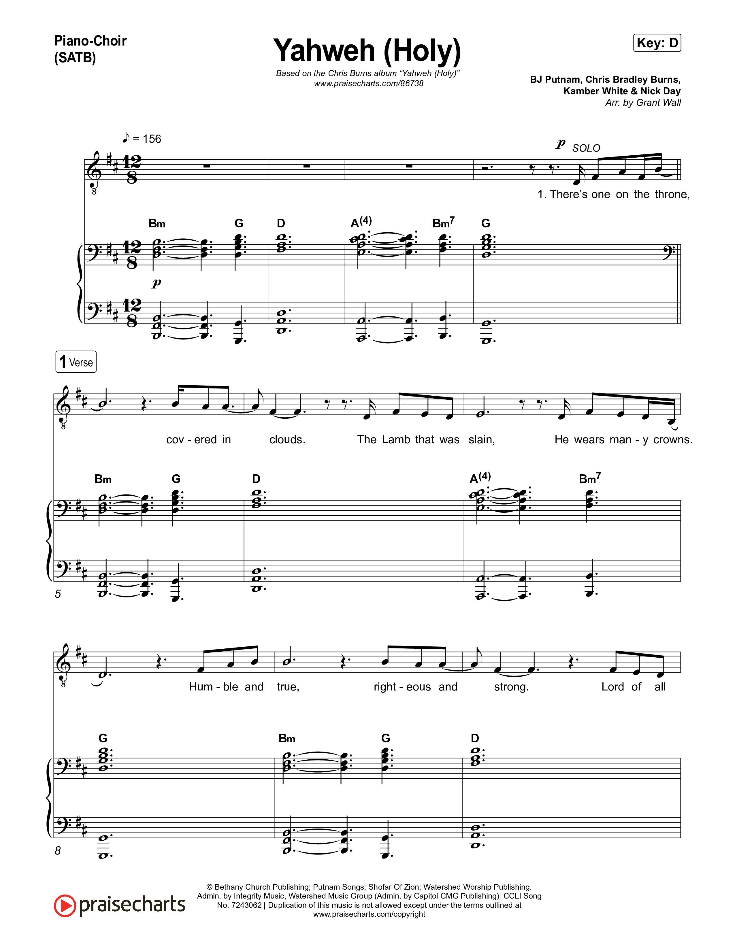 Yahweh (Holy) Piano/Vocal Pack (Chris Burns / Danielle Burns)