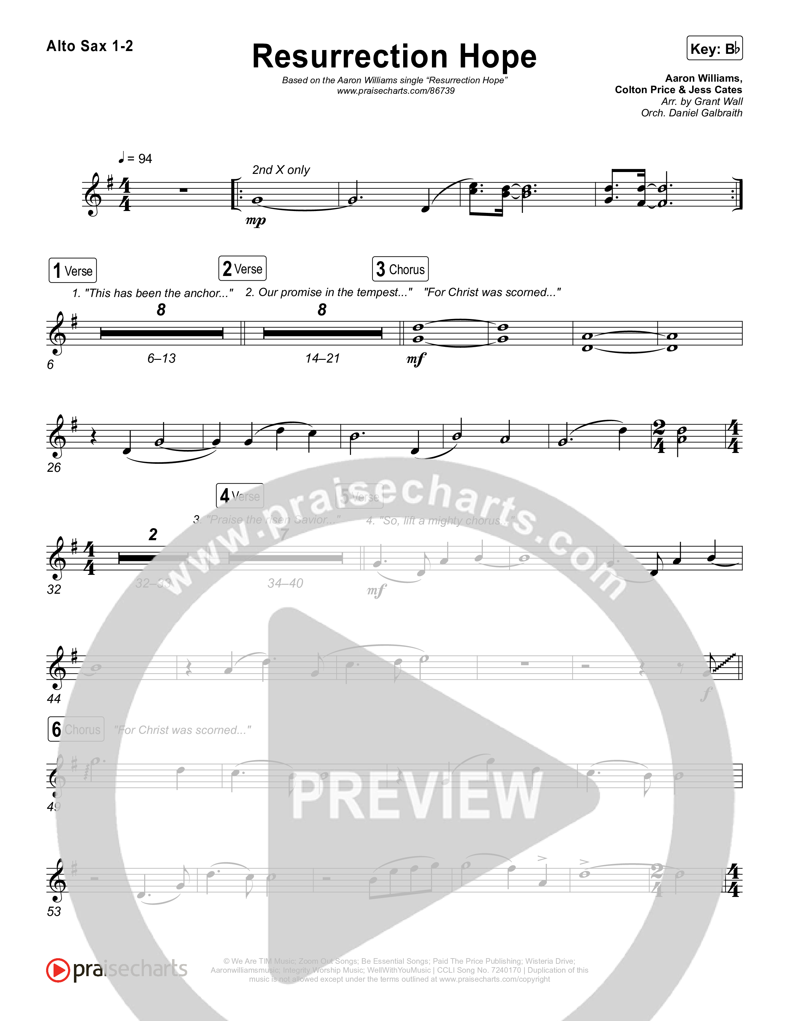Resurrection Hope Alto Sax 1,2 (Aaron Williams)