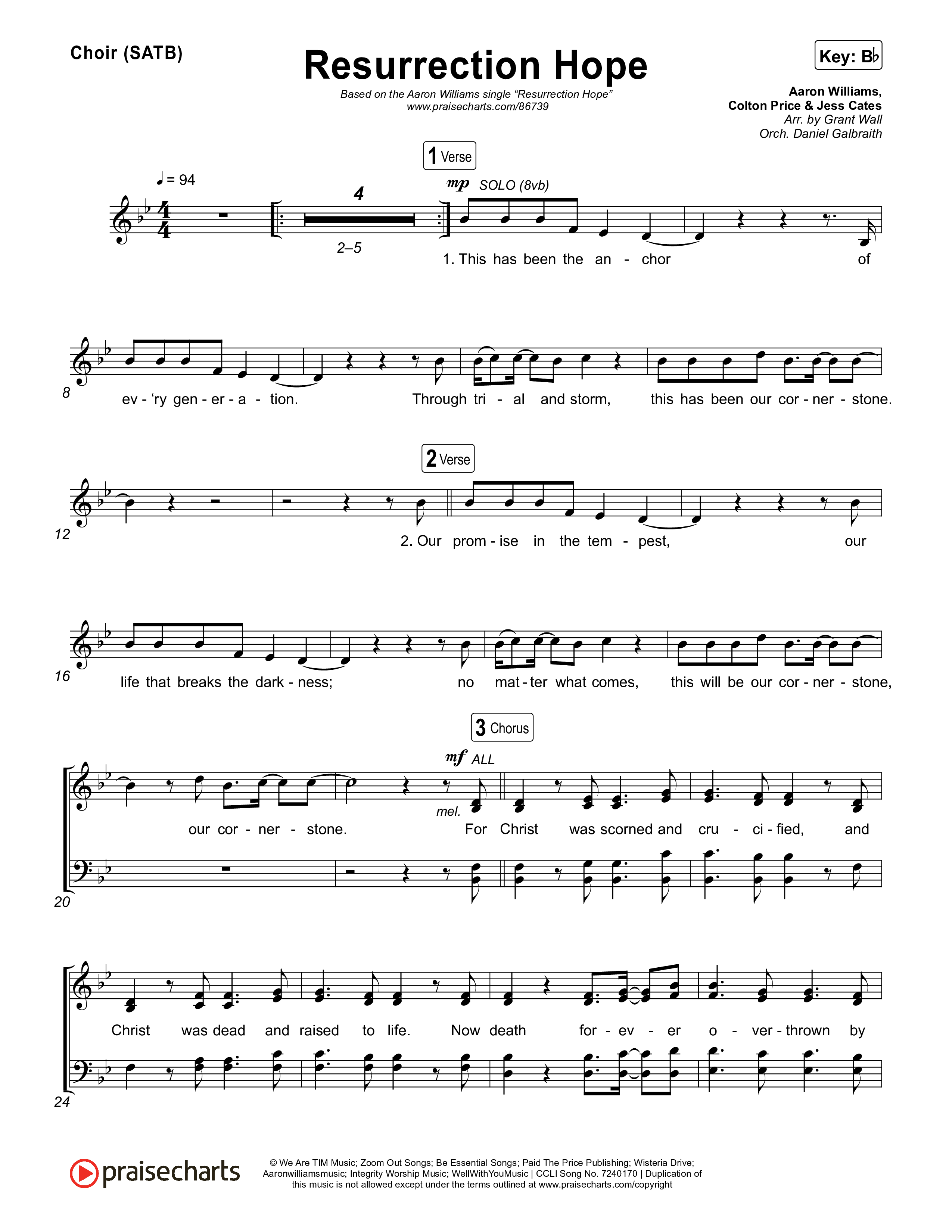 Resurrection Hope Choir Sheet (SATB) (Aaron Williams)