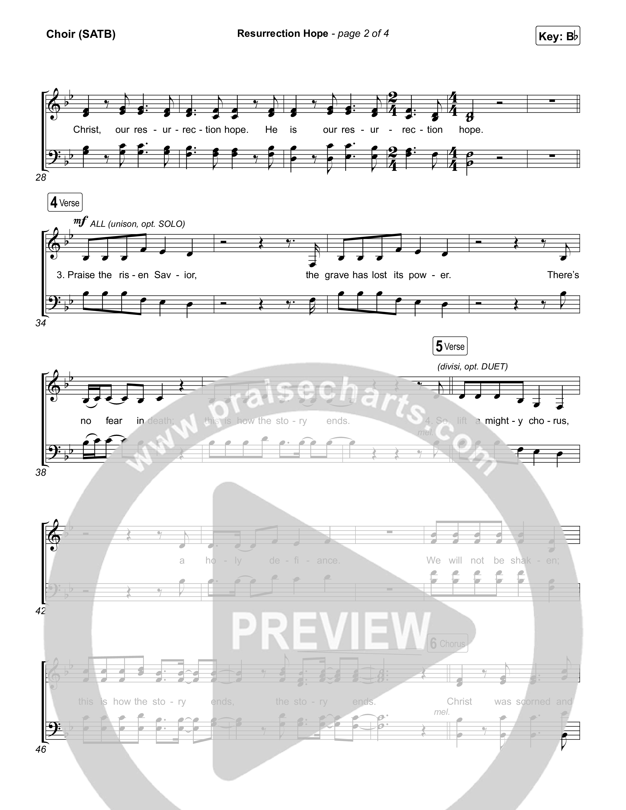 Resurrection Hope Choir Sheet (SATB) (Aaron Williams)