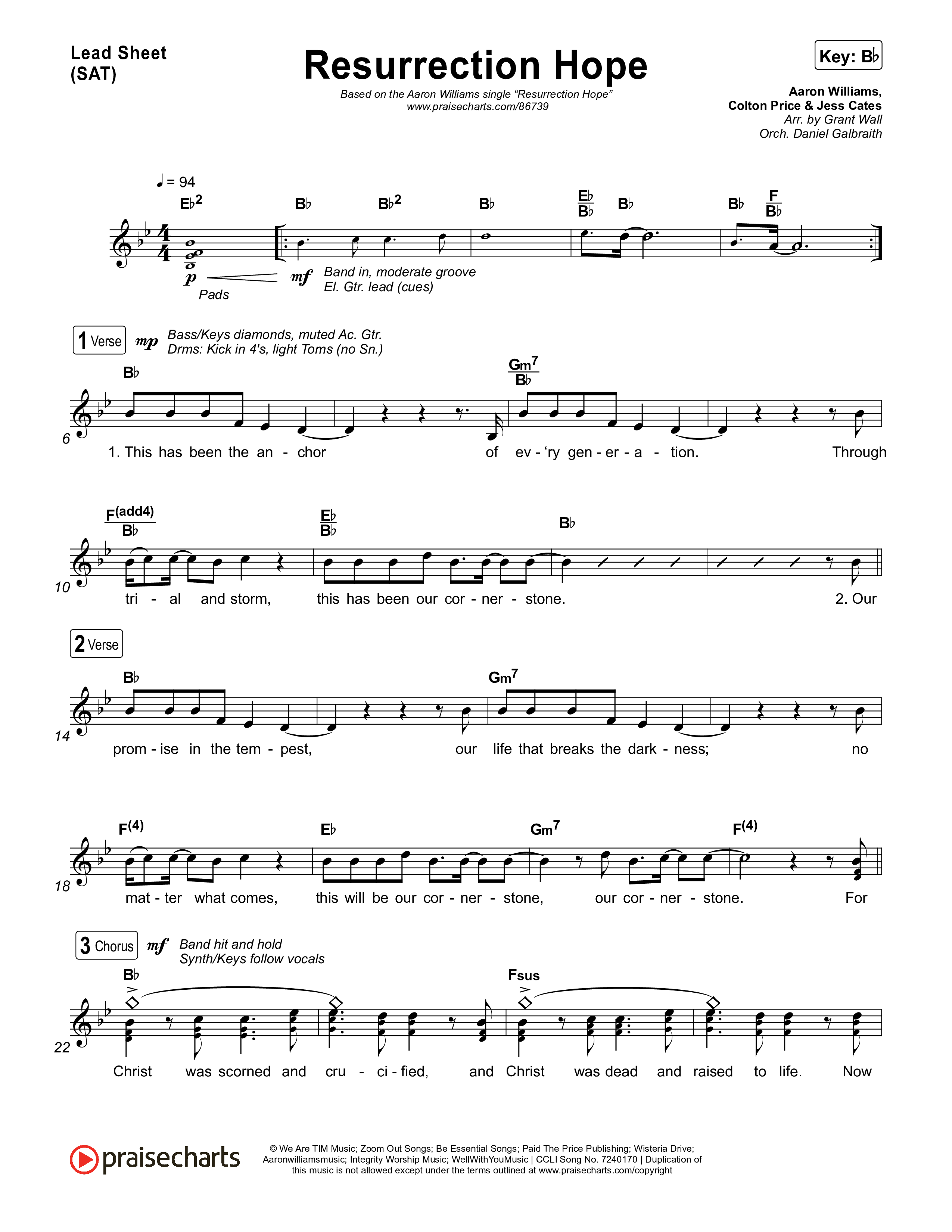 Resurrection Hope Lead Sheet (SAT) (Aaron Williams)