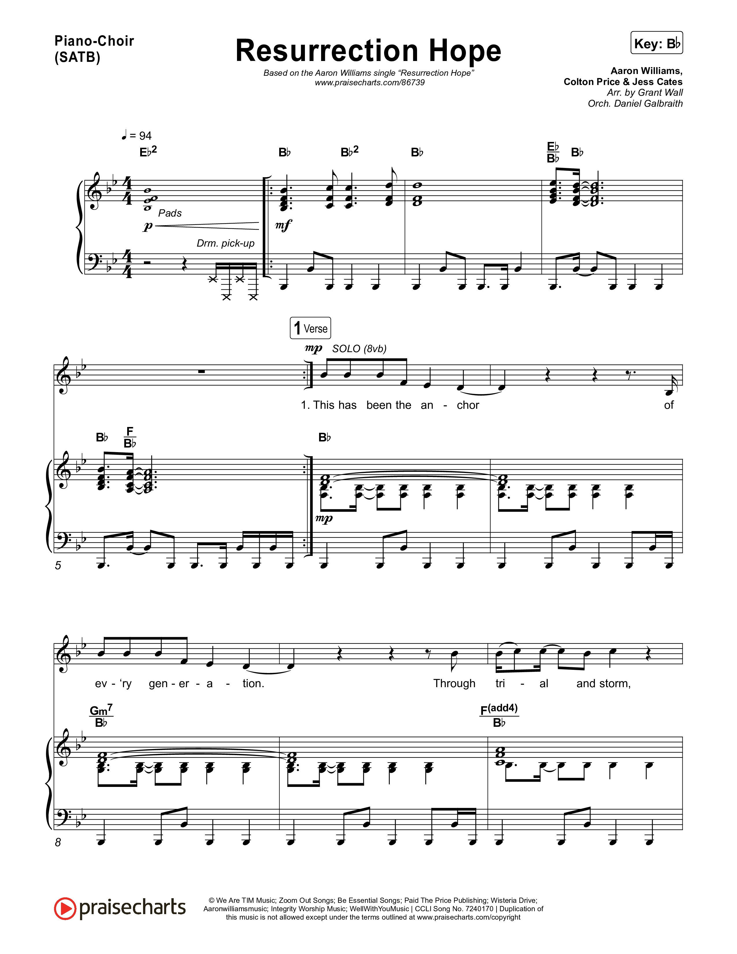 Resurrection Hope Piano/Vocal Pack (Aaron Williams)