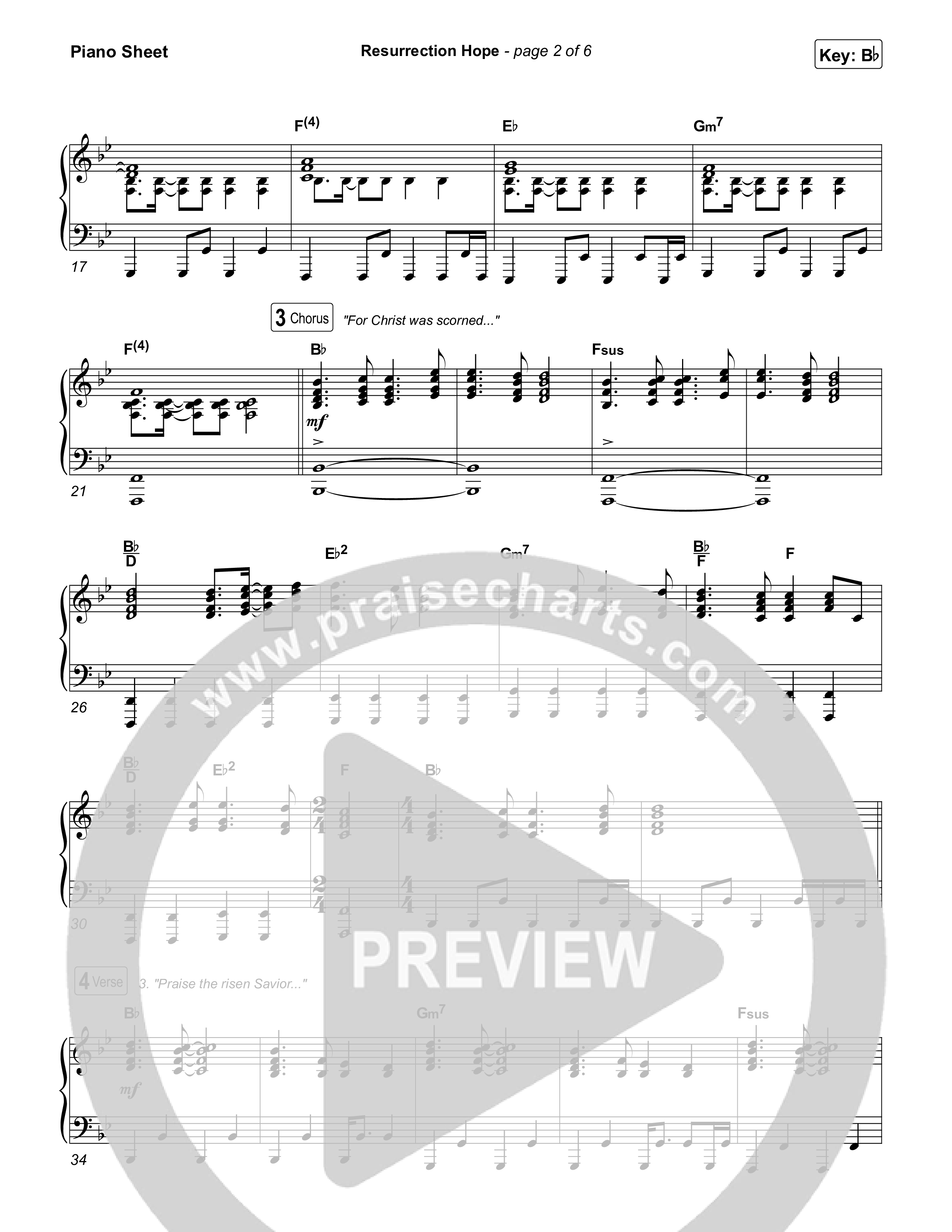 Resurrection Hope Piano Sheet (Aaron Williams)