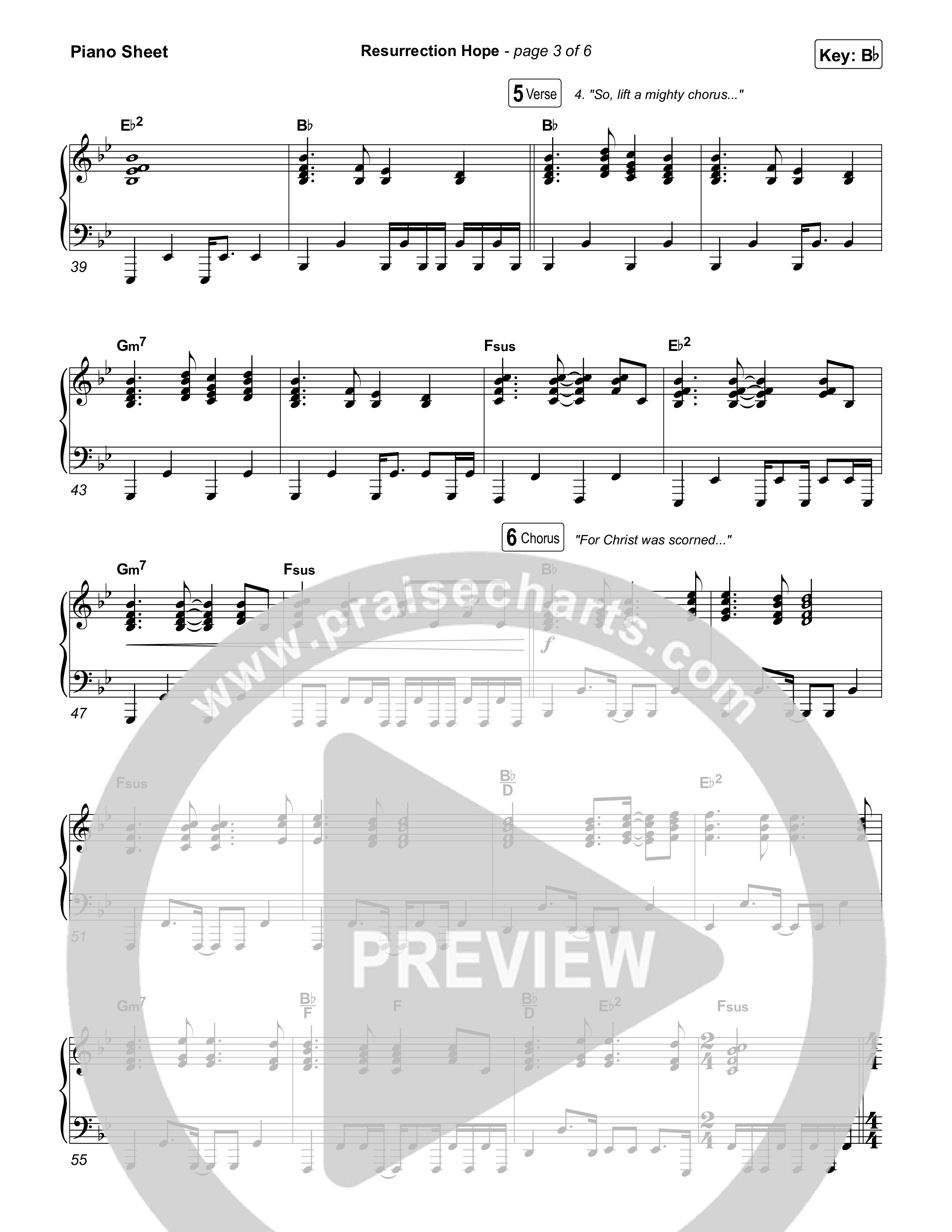 Resurrection Hope Piano Sheet (Aaron Williams)