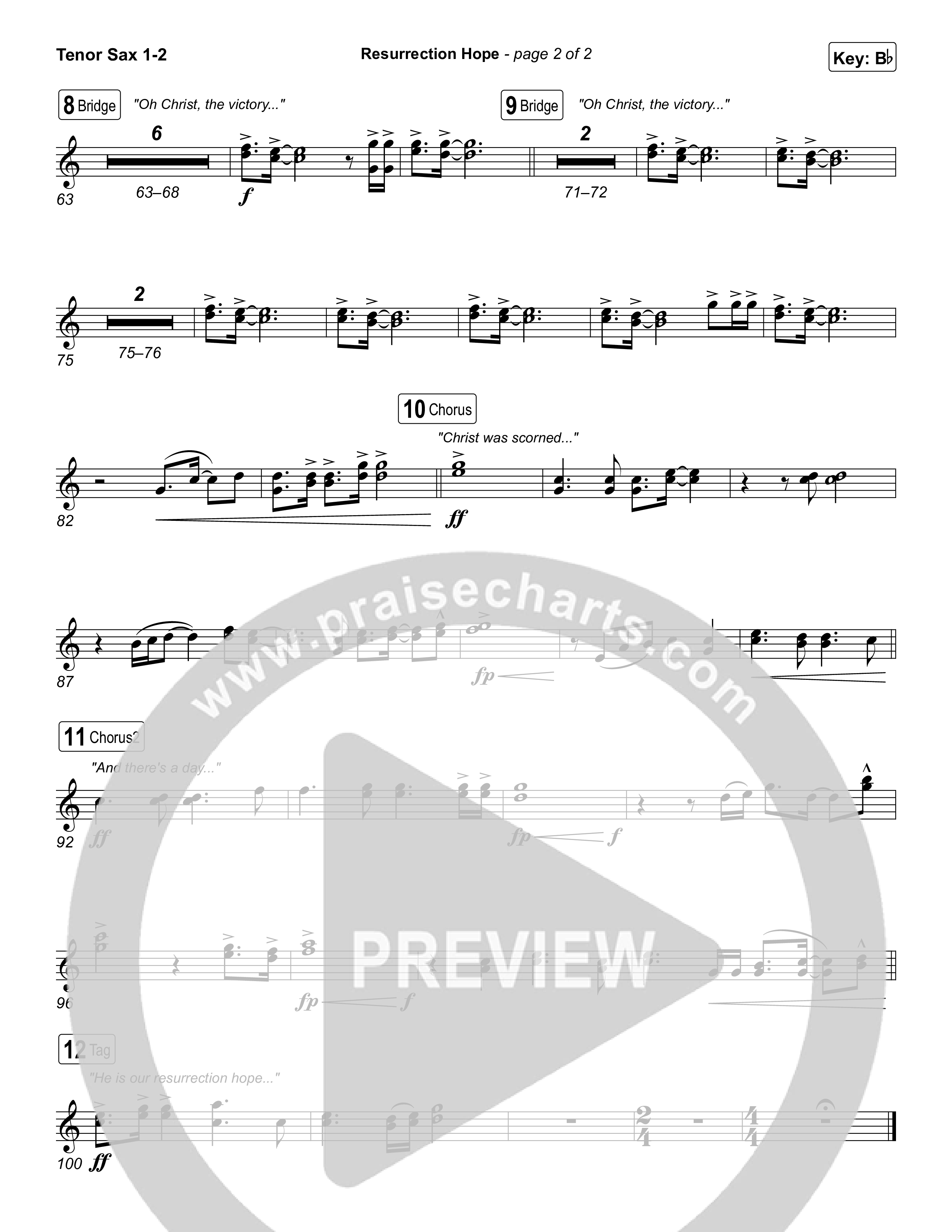 Resurrection Hope Tenor Sax 1,2 (Aaron Williams)