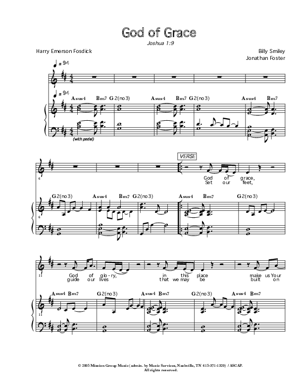 God Of Grace Lead & Piano (Symphony In Red)