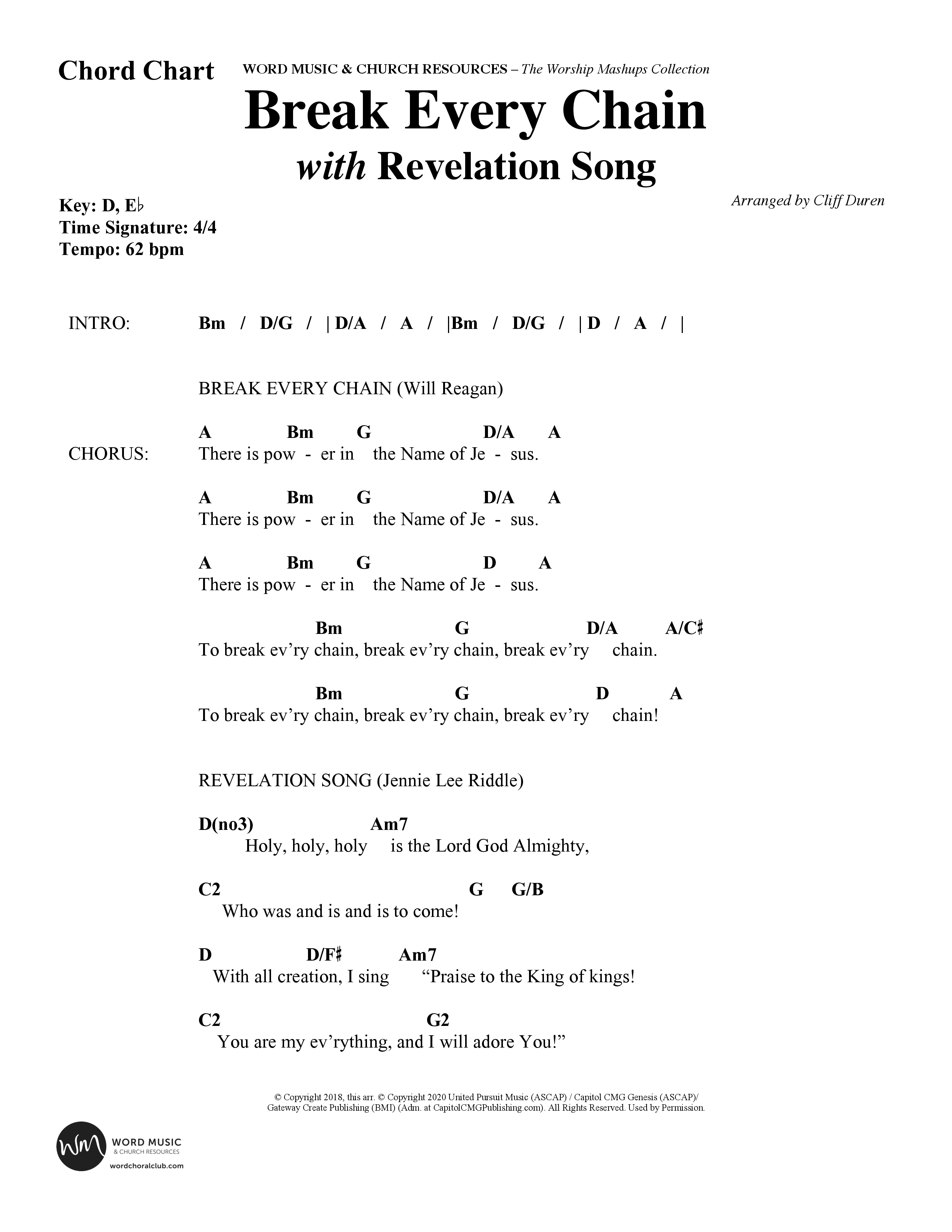 The Worship Mashups Collection (9 Song Choral Collection) Song 2 (Lead & Chords) (Word Music Choral / Arr. Cliff Duren)