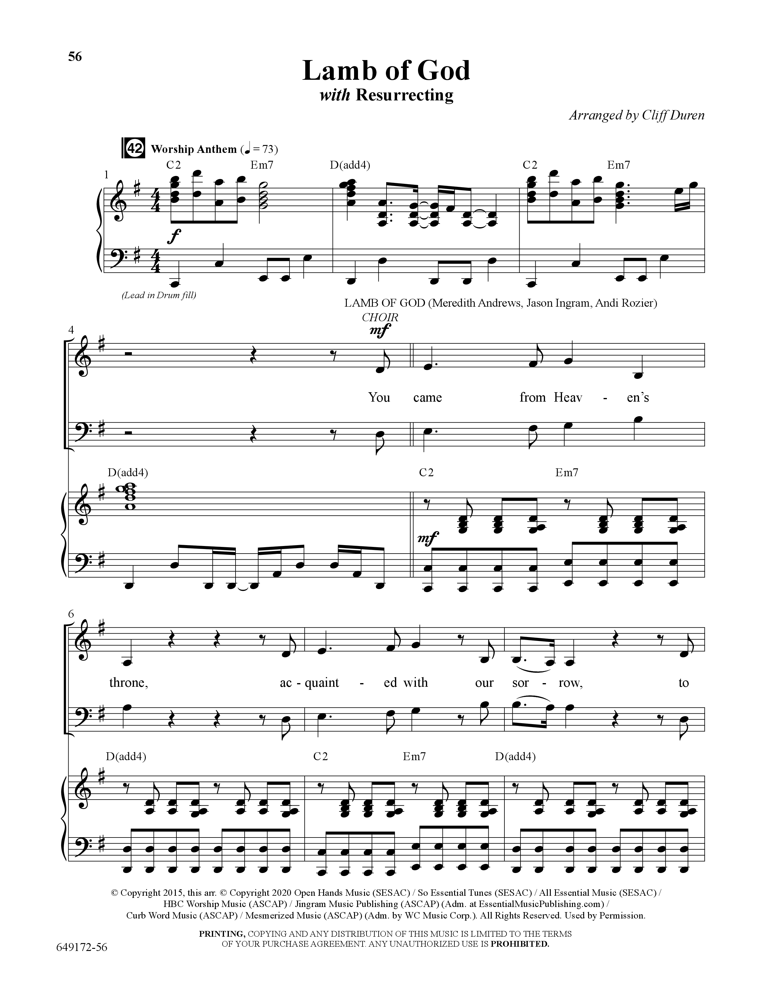 The Worship Mashups Collection (9 Song Choral Collection) Song 6 (Piano SATB) (Word Music Choral / Arr. Cliff Duren)