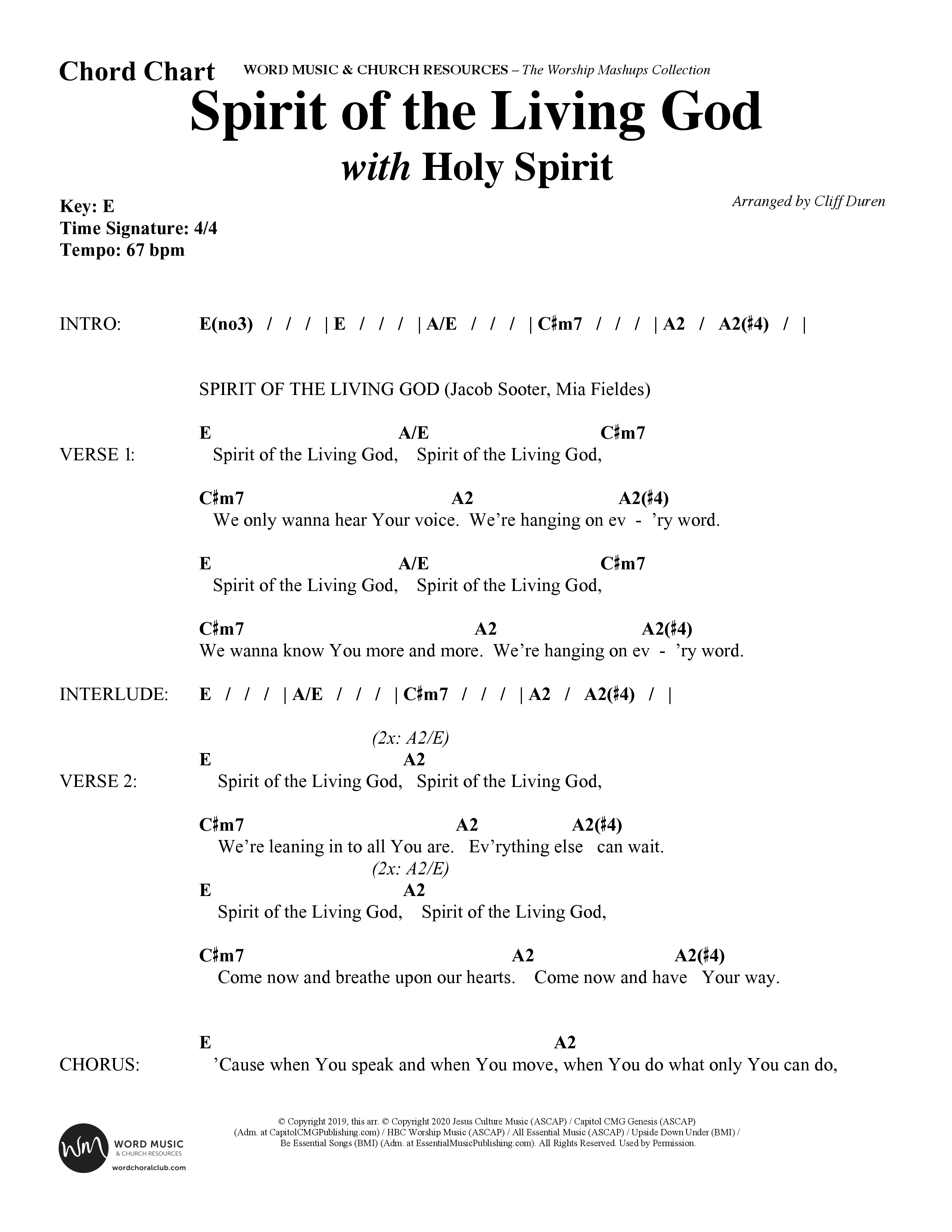 The Worship Mashups Collection (9 Song Choral Collection) Song 7 (Lead & Chords) (Word Music Choral / Arr. Cliff Duren)