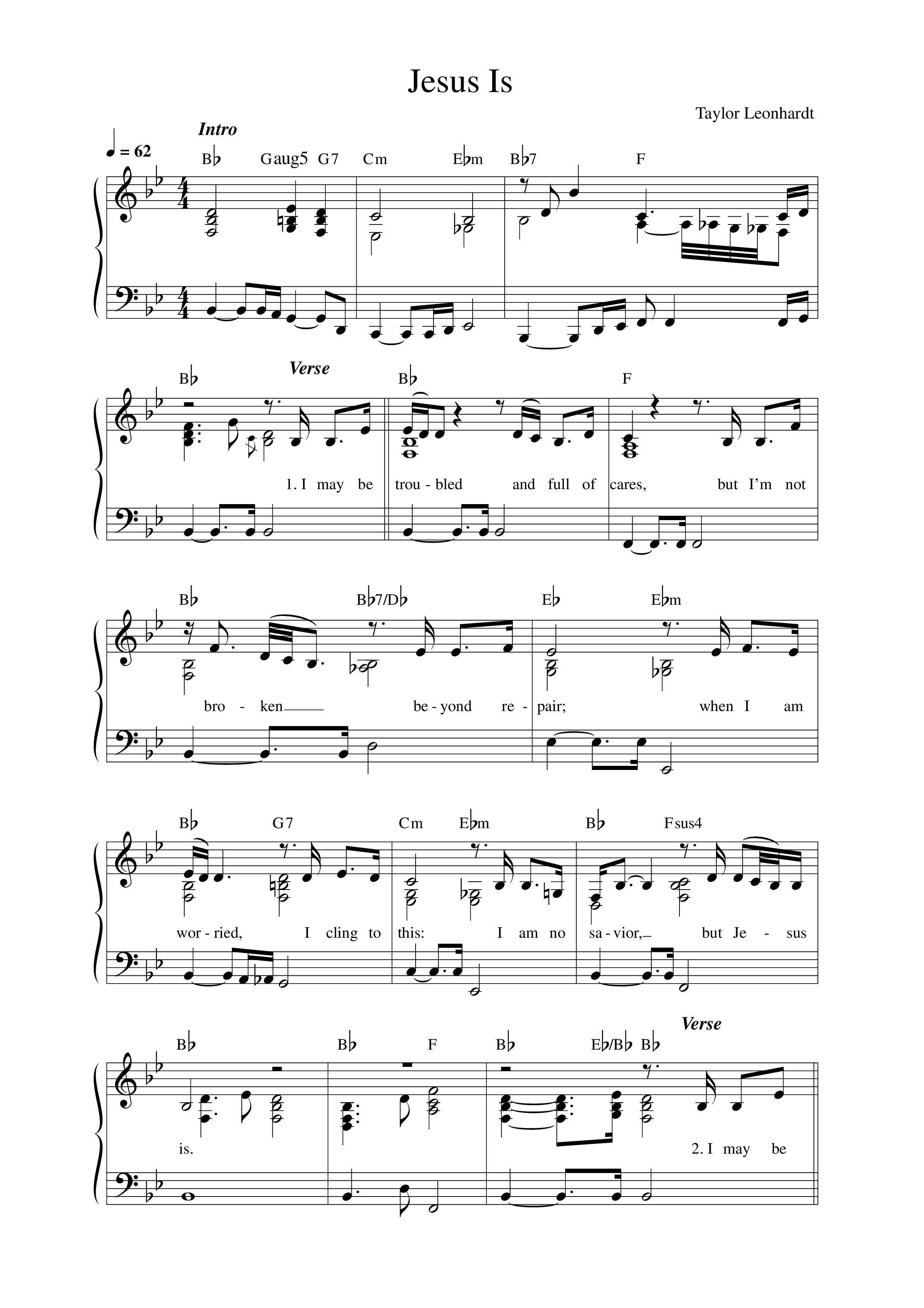 Jesus Is Lead Sheet Melody (Anchor Hymns / Travis Ryan / Chaunda Jefferson)
