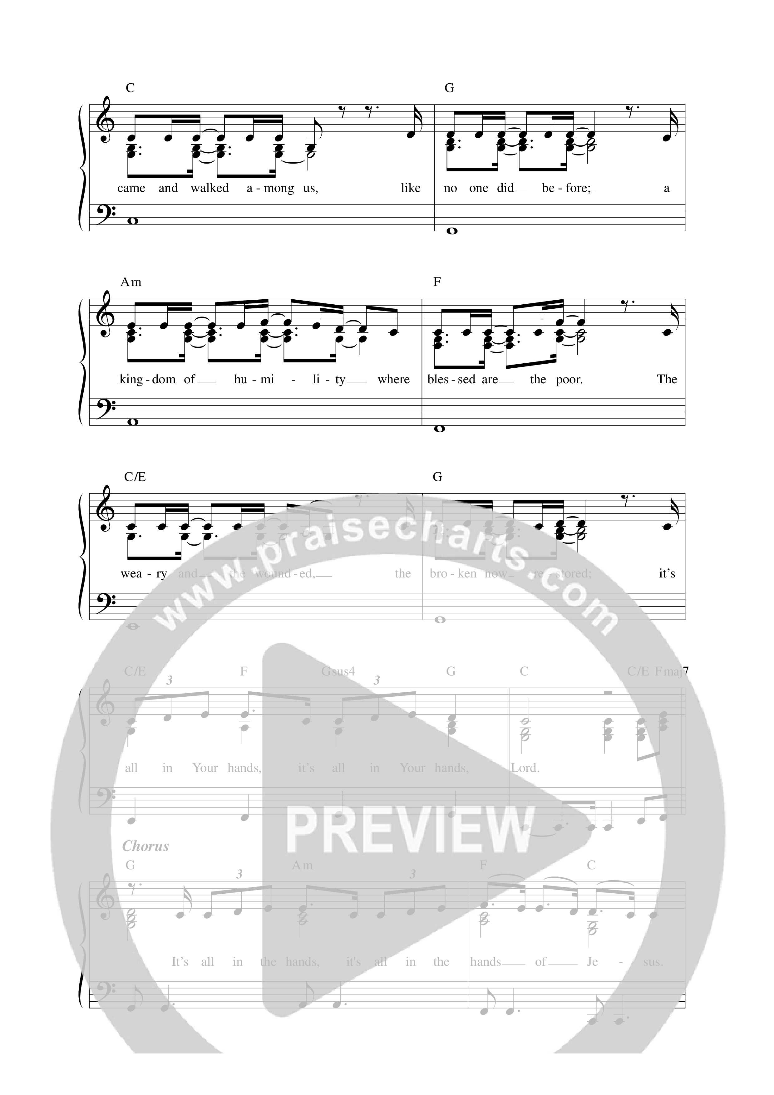 All In Your Hands Lead Sheet Melody (Anchor Hymns / Ricky Vazquez / Antoine Bradford)