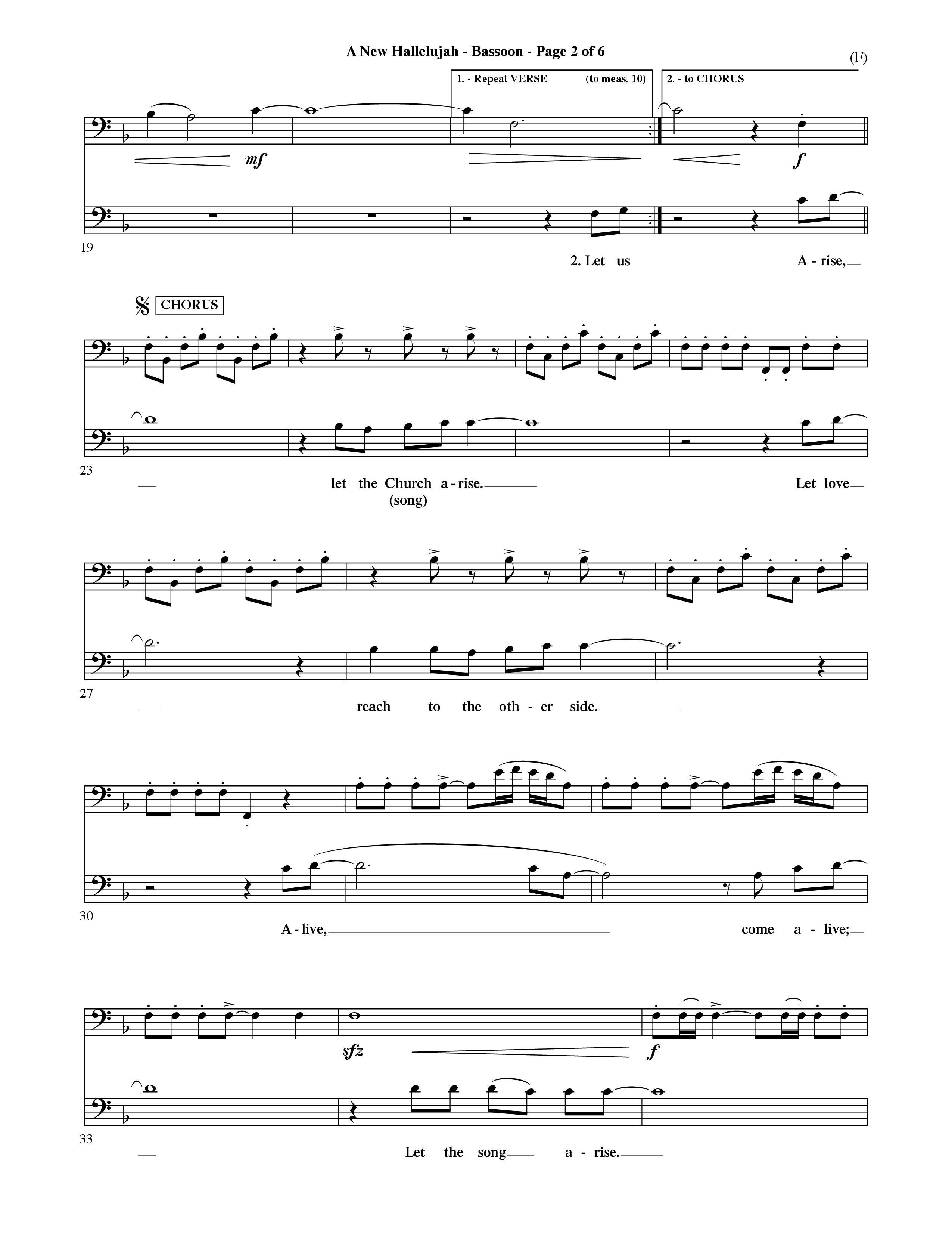 A New Hallelujah (Choral Anthem SATB) Bassoon (Word Music Choral / Arr. David Shipps)