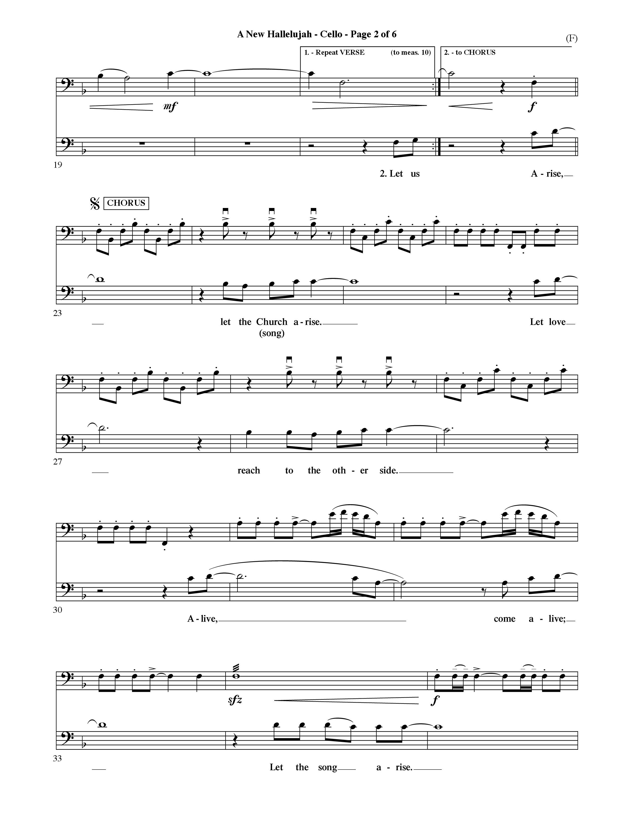 A New Hallelujah (Choral Anthem SATB) Cello (Word Music Choral / Arr. David Shipps)
