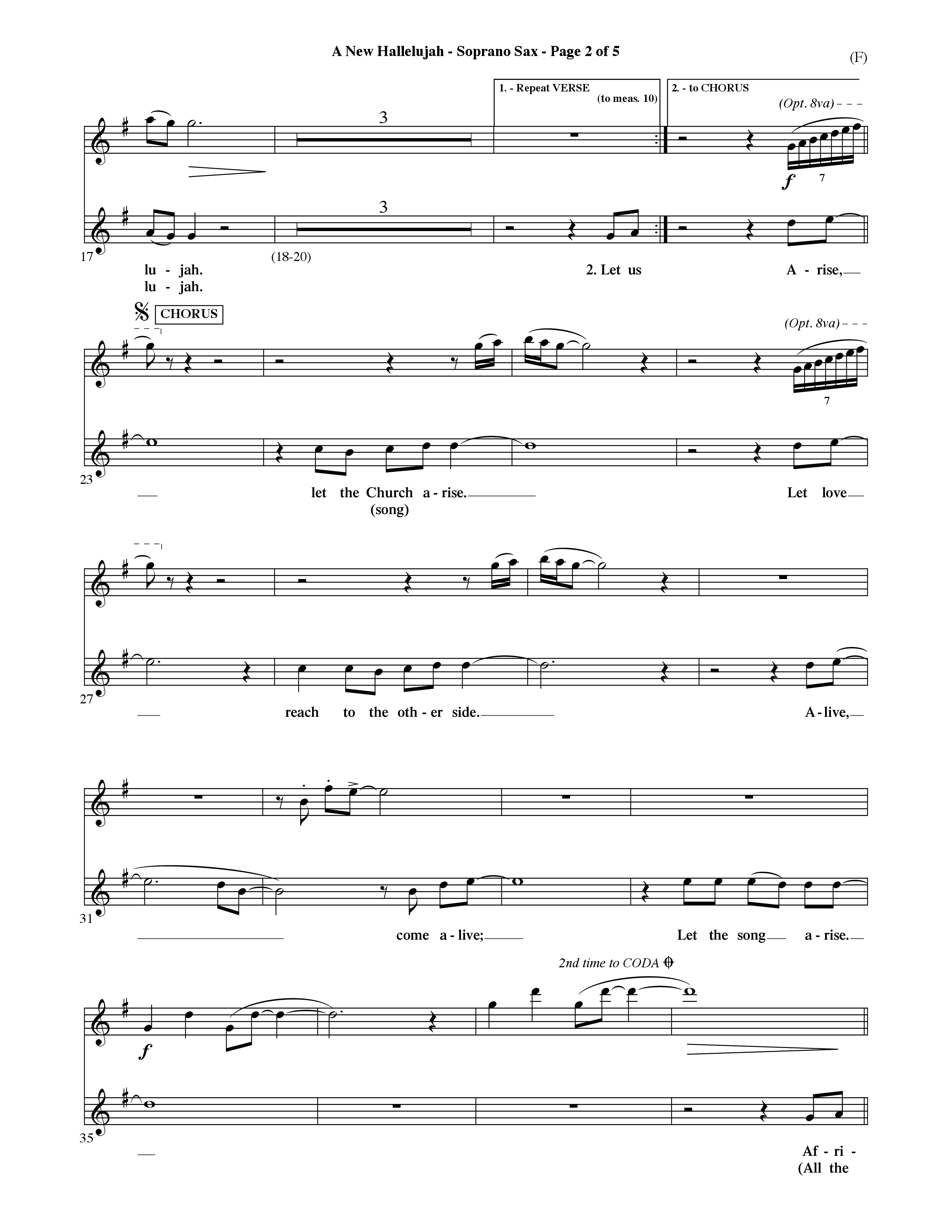 A New Hallelujah (Choral Anthem SATB) Saxophone (Word Music Choral / Arr. David Shipps)
