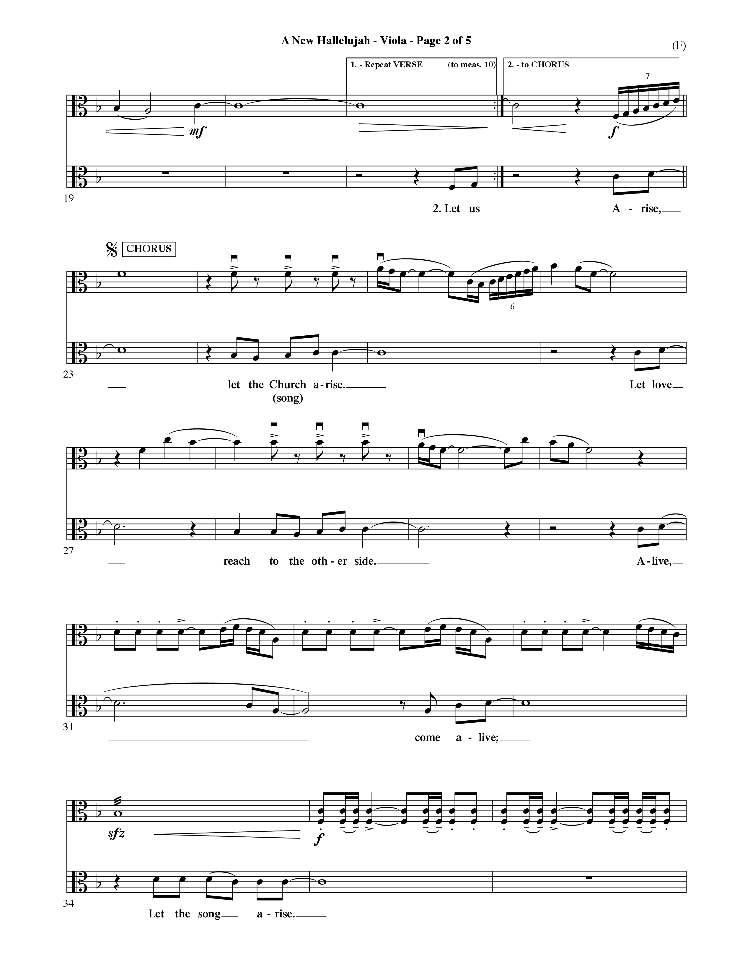 A New Hallelujah (Choral Anthem SATB) Viola (Word Music Choral / Arr. David Shipps)