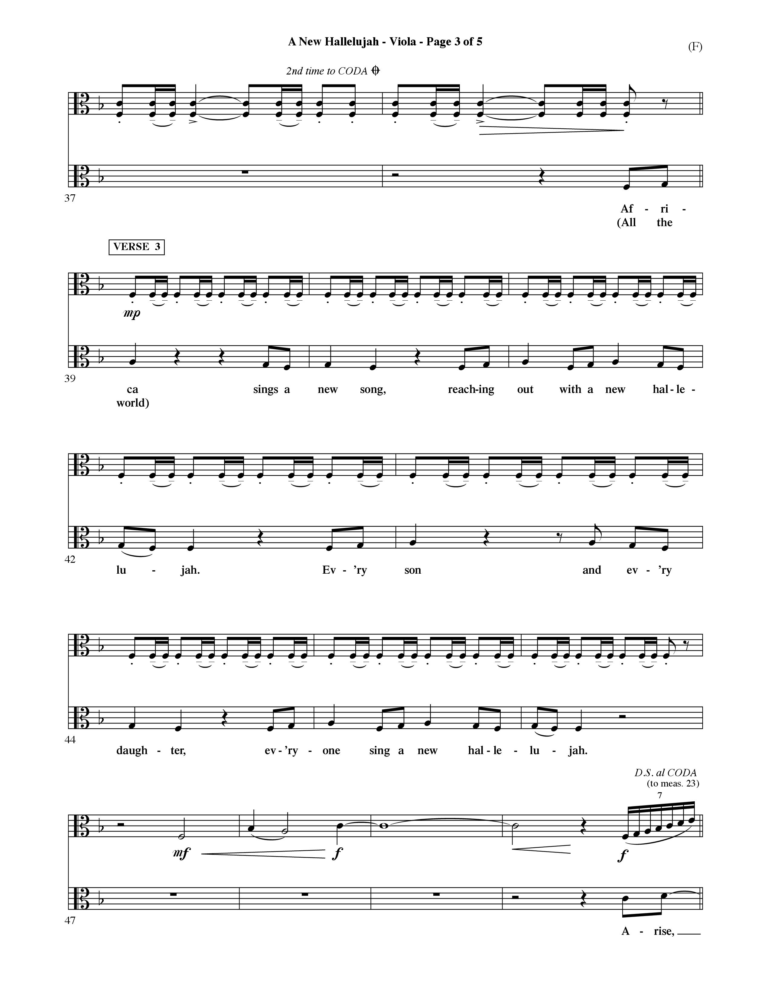 A New Hallelujah (Choral Anthem SATB) Viola (Word Music Choral / Arr. David Shipps)