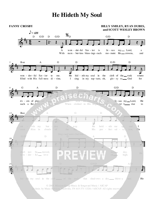 He Hideth My Soul Lead Sheet (Scott Wesley Brown)