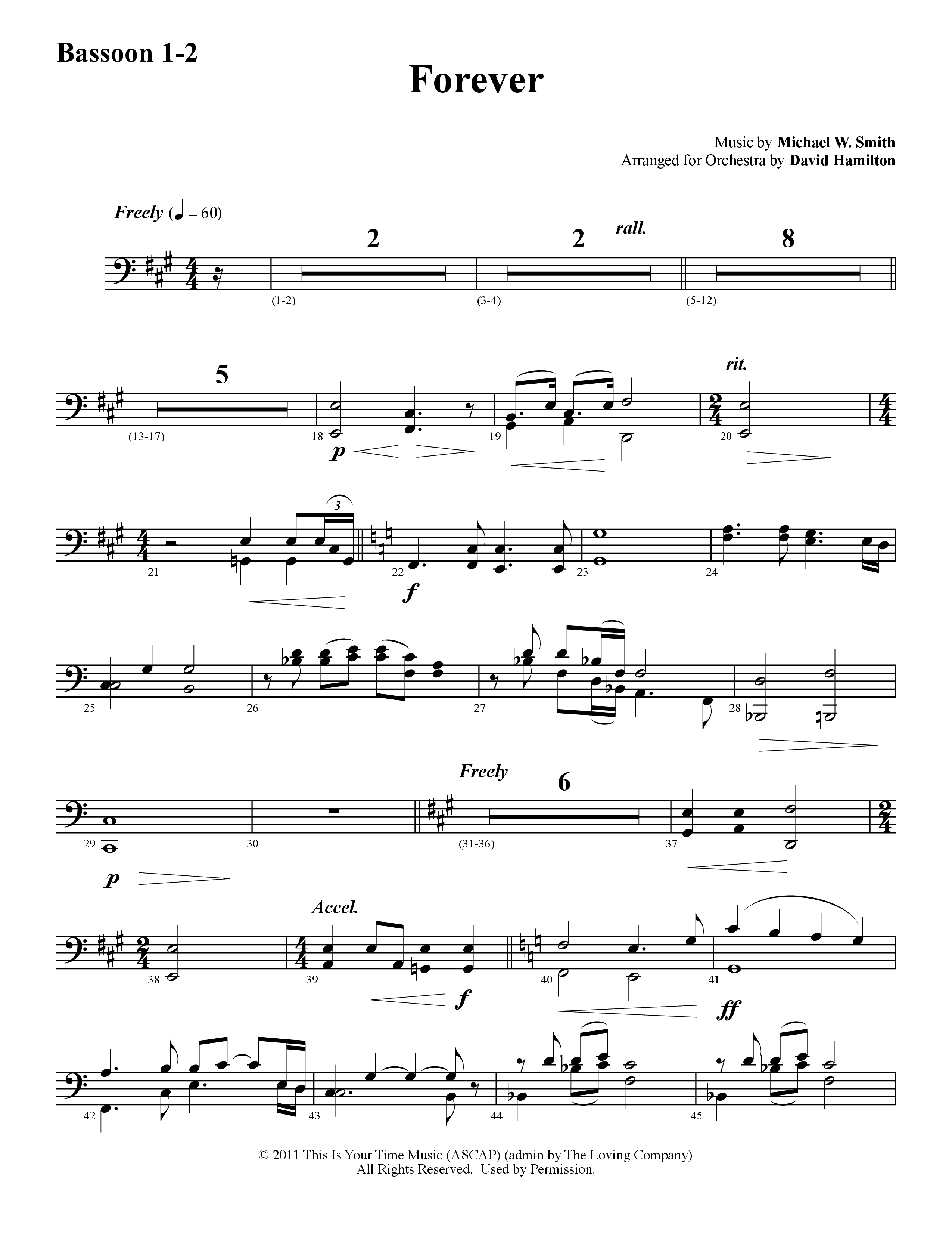 Forever (Instrumental) Bassoon 1/2 (Word Music / Arr. David Hamilton)
