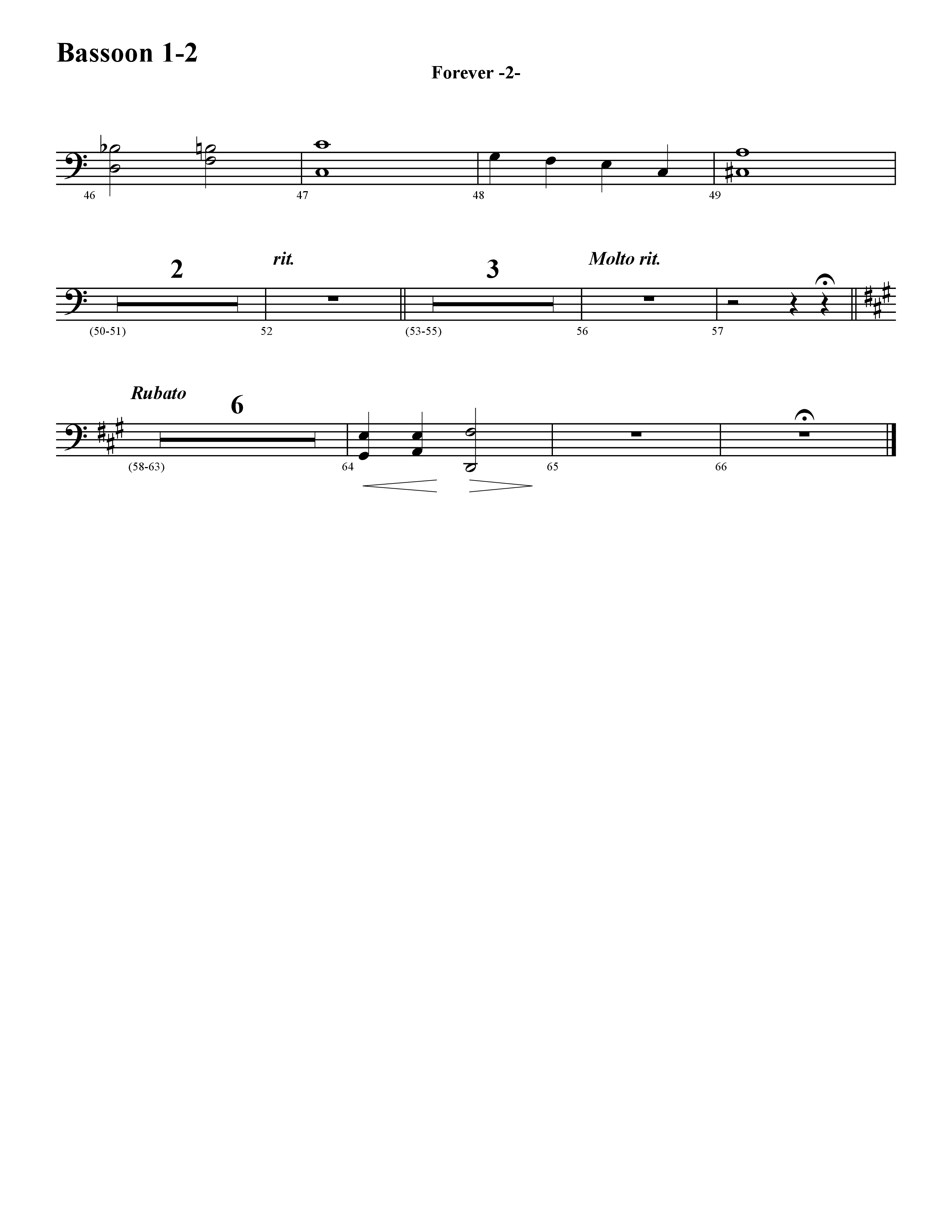 Forever (Instrumental) Bassoon 1/2 (Word Music / Arr. David Hamilton)