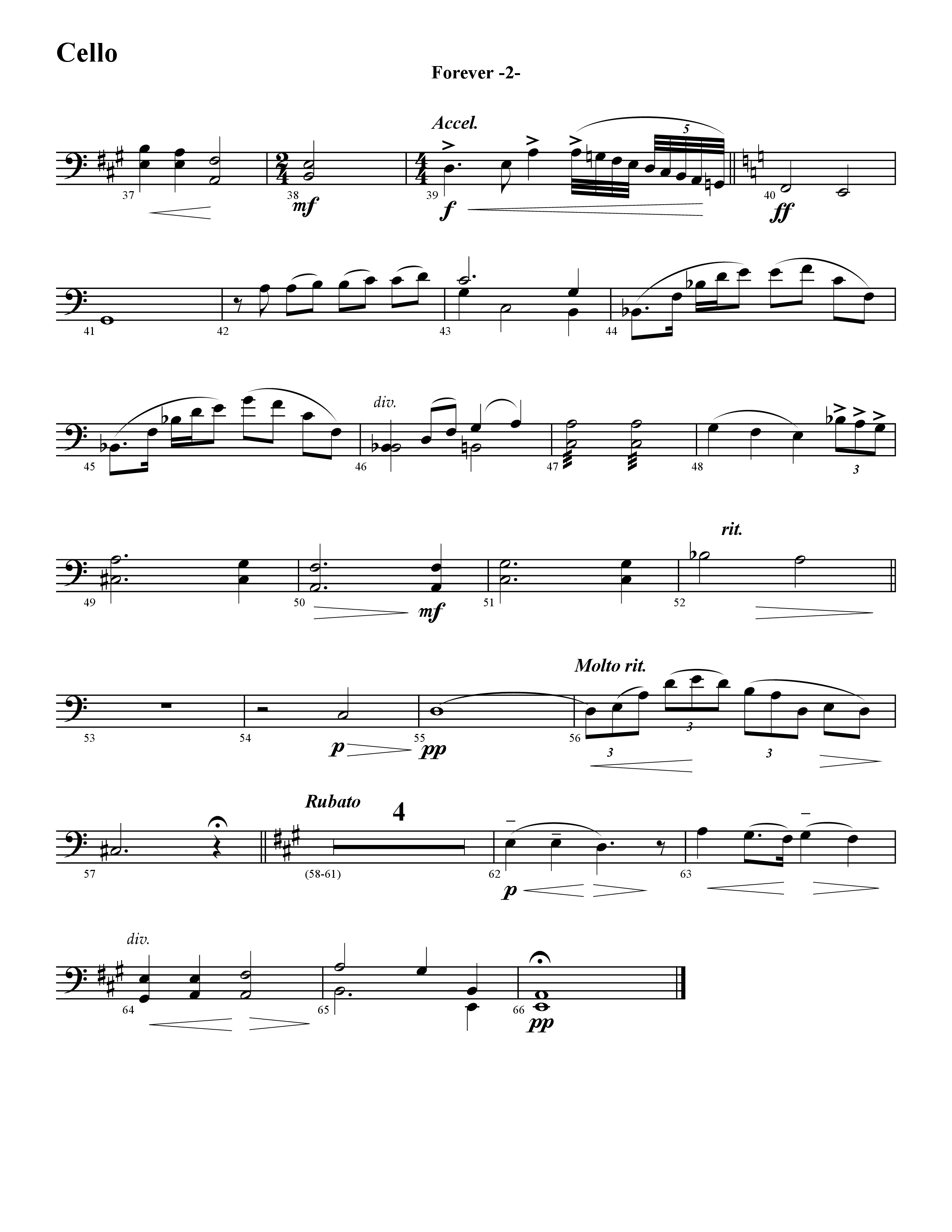 Forever (Instrumental) Cello (Word Music / Arr. David Hamilton)