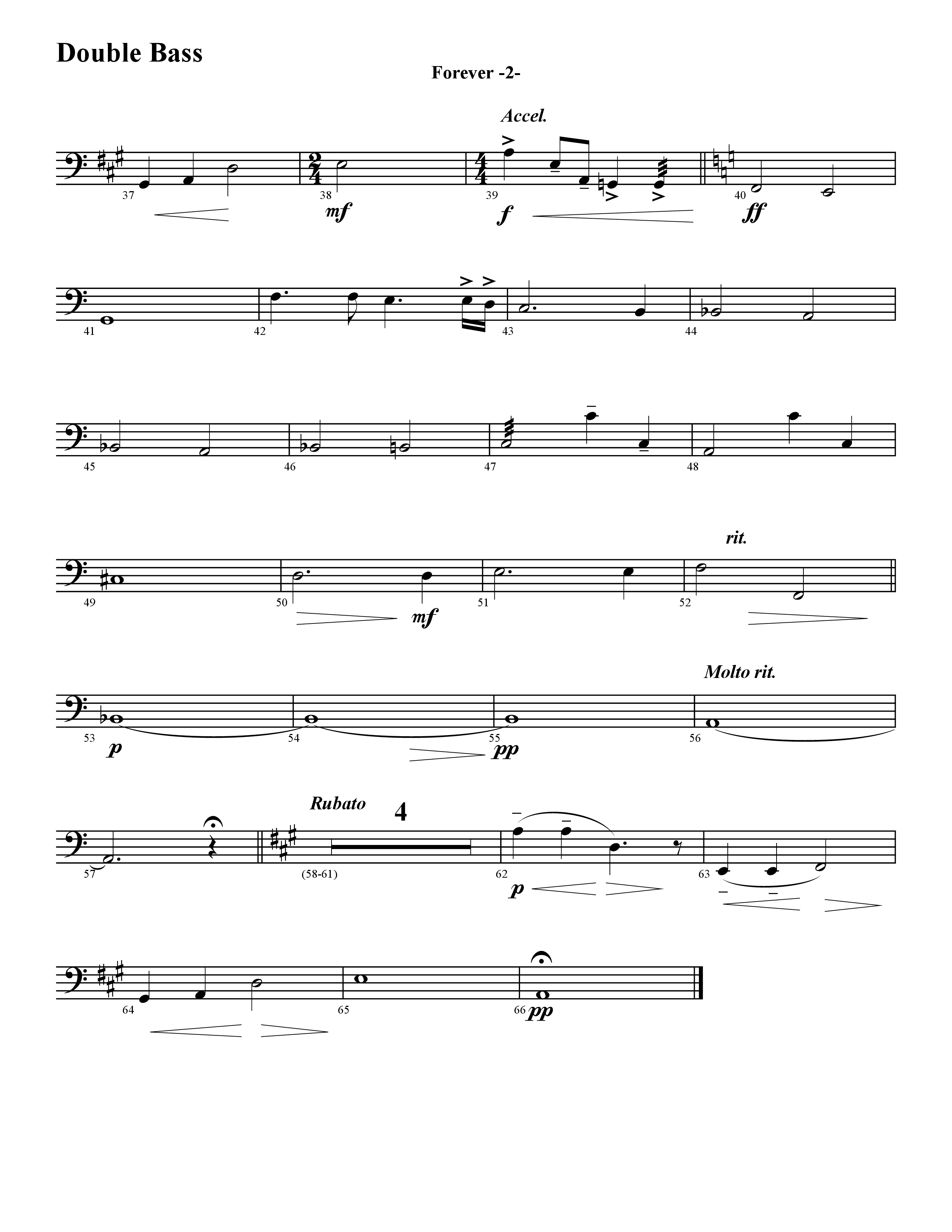 Forever (Instrumental) Double Bass (Word Music / Arr. David Hamilton)