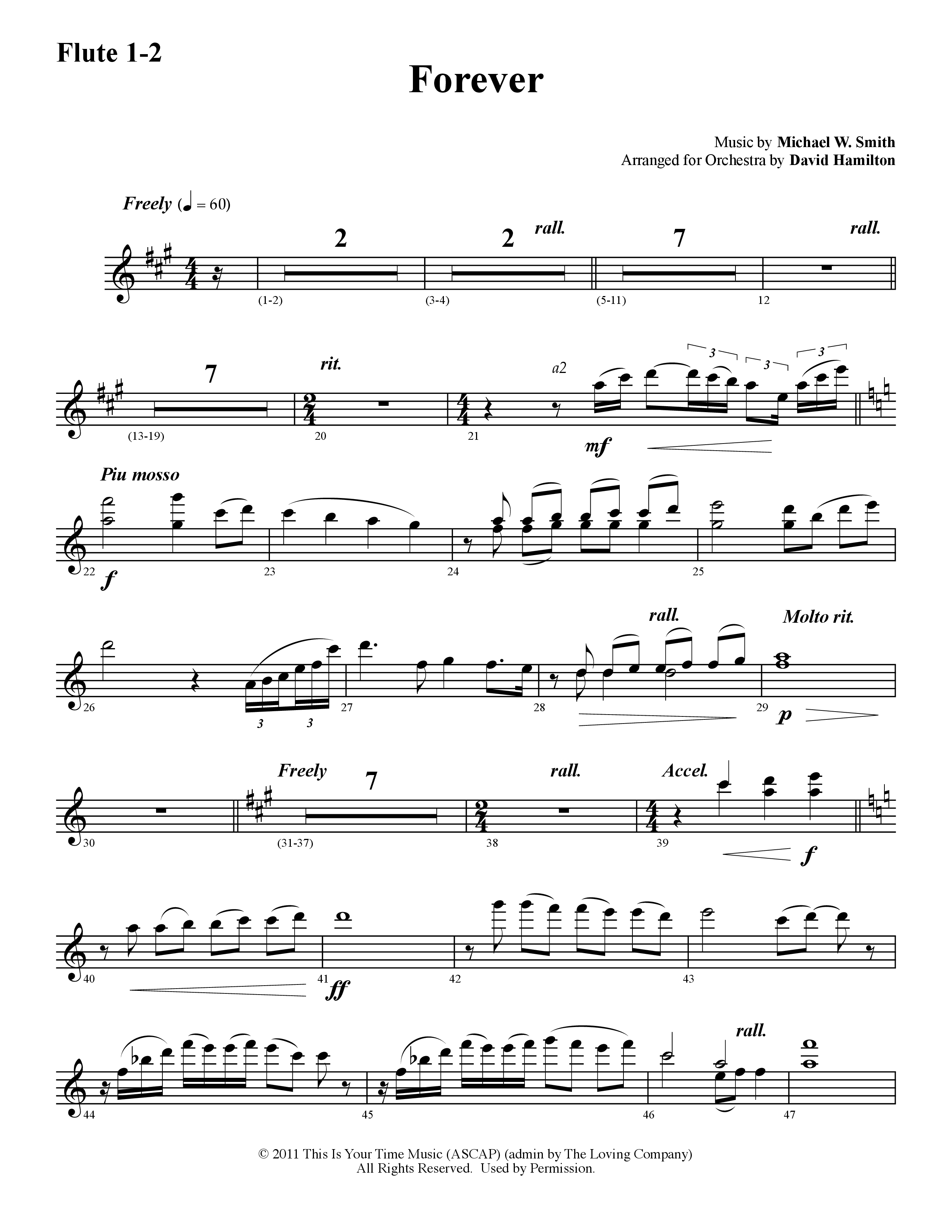 Forever (Instrumental) Flute 1/2 (Word Music / Arr. David Hamilton)