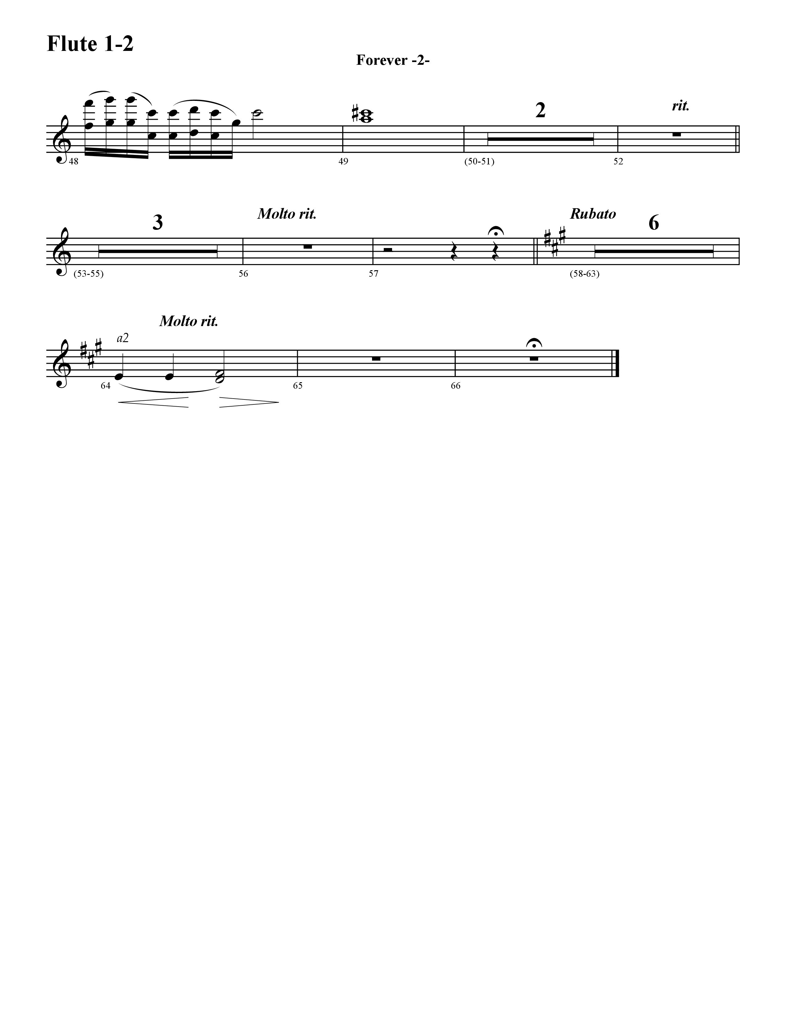 Forever (Instrumental) Flute 1/2 (Word Music / Arr. David Hamilton)
