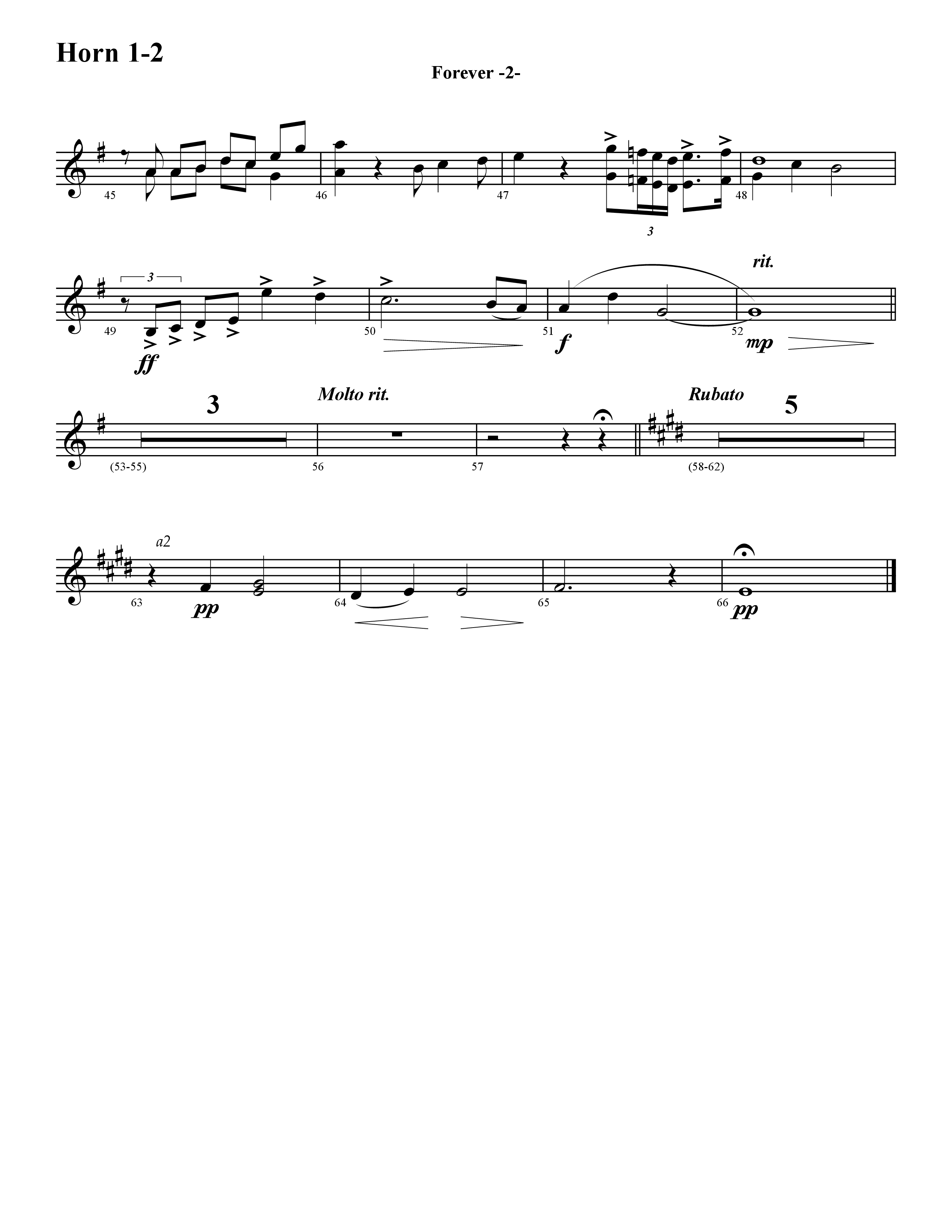 Forever (Instrumental) French Horn 1/2 (Word Music / Arr. David Hamilton)