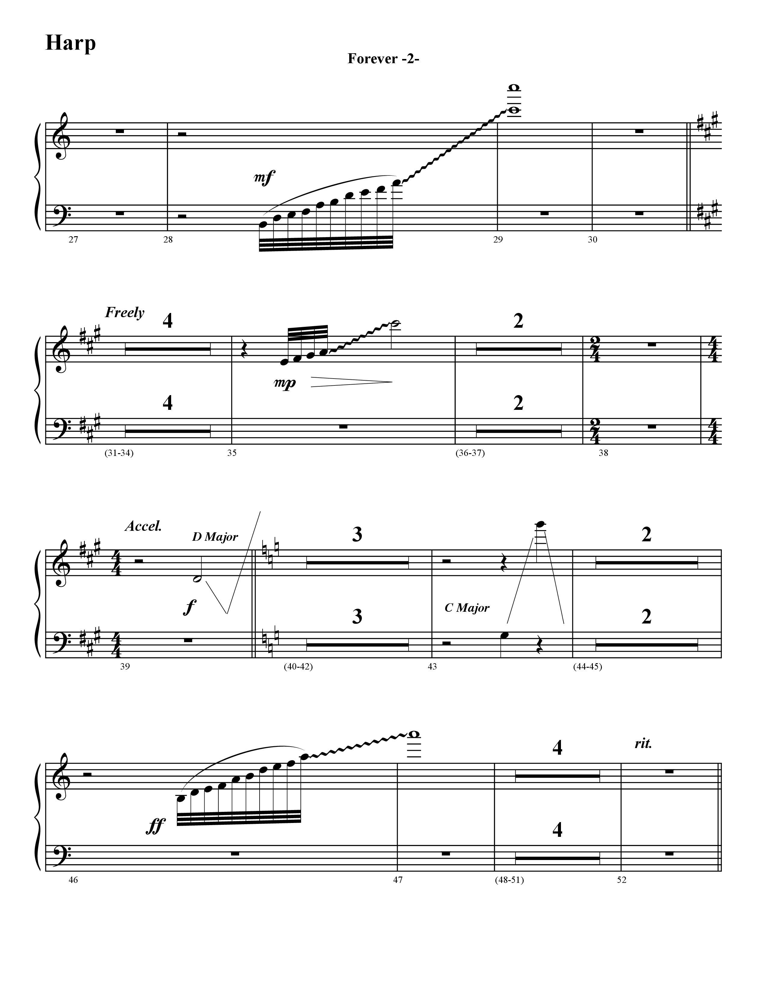 Forever (Instrumental) Harp (Word Music / Arr. David Hamilton)