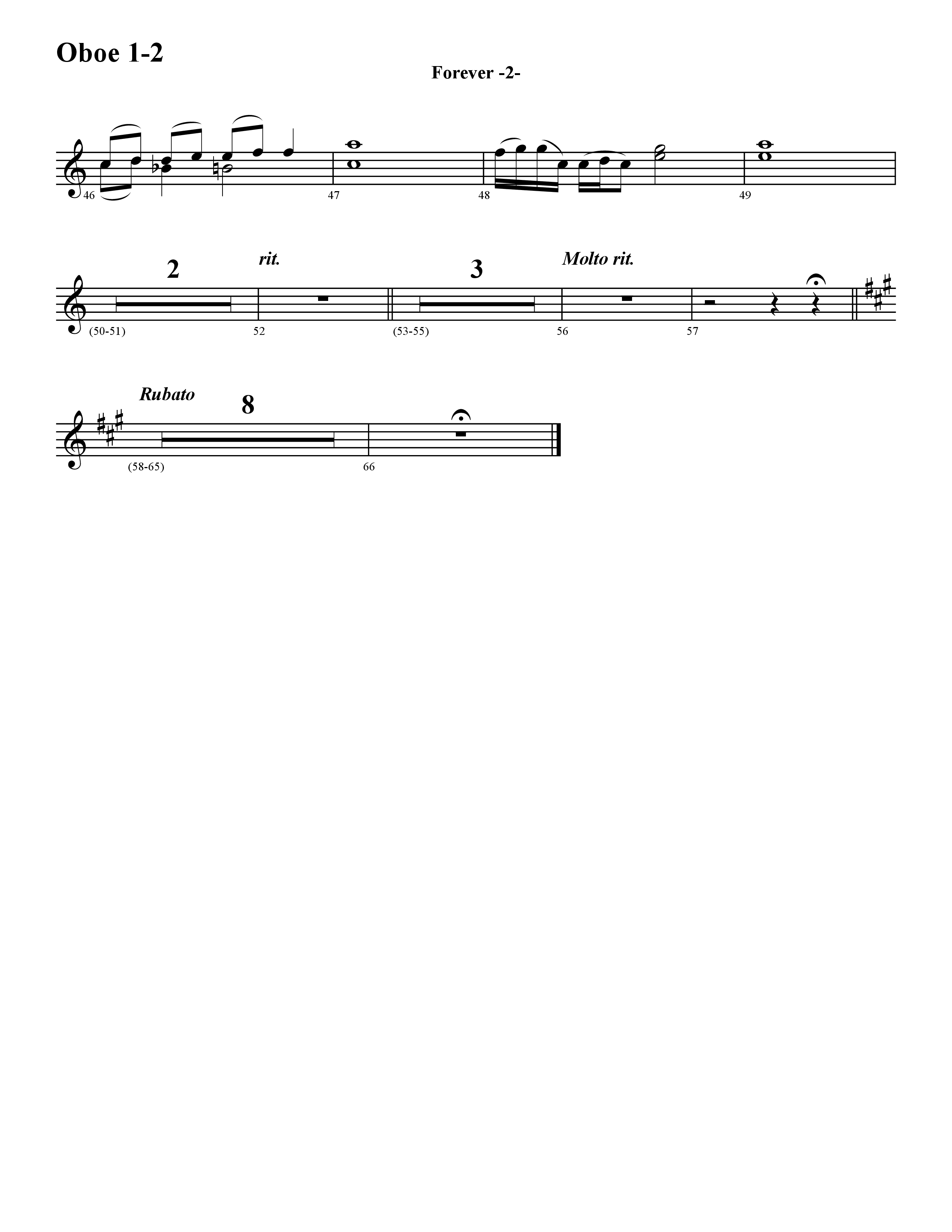 Forever (Instrumental) Oboe 1/2 (Word Music / Arr. David Hamilton)