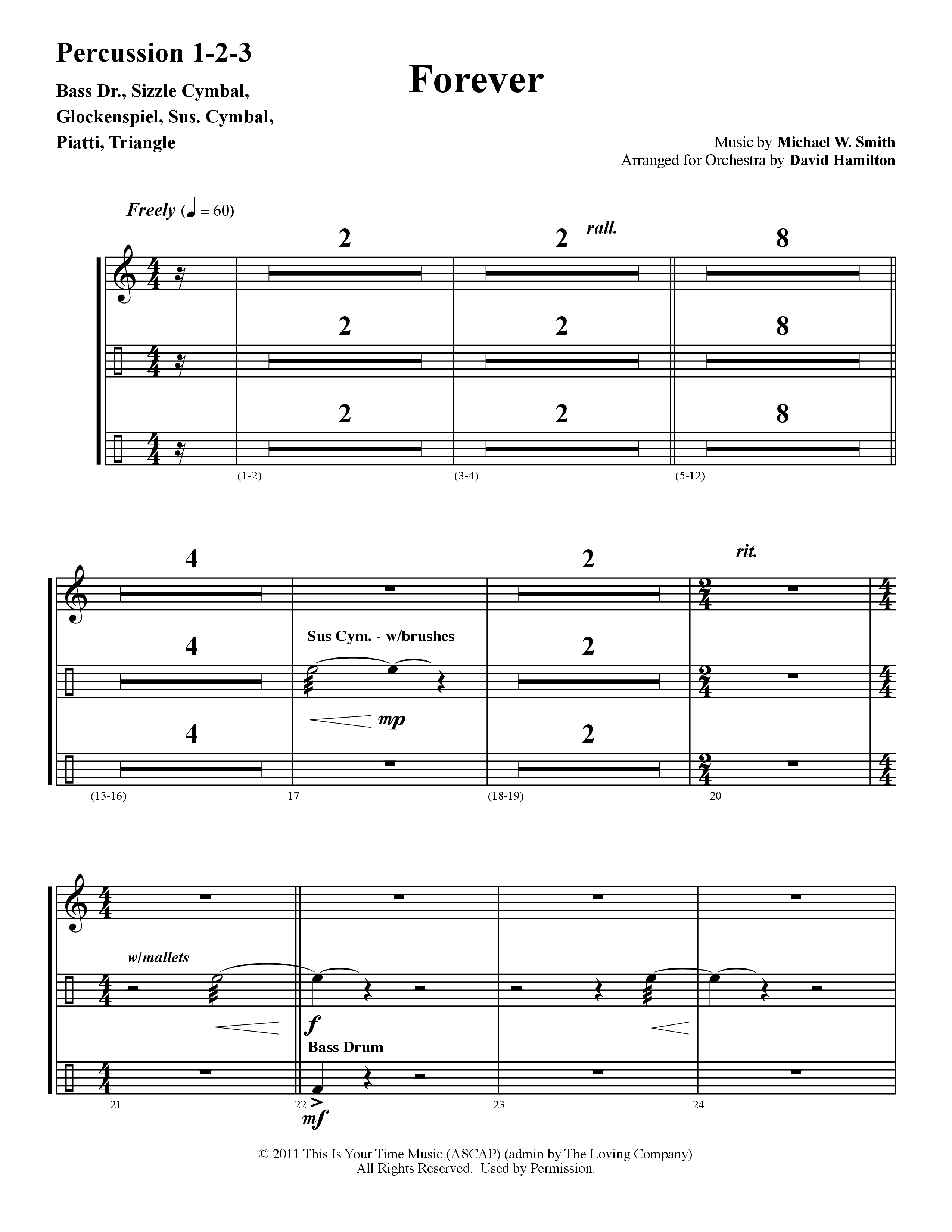 Forever (Instrumental) Percussion (Word Music / Arr. David Hamilton)