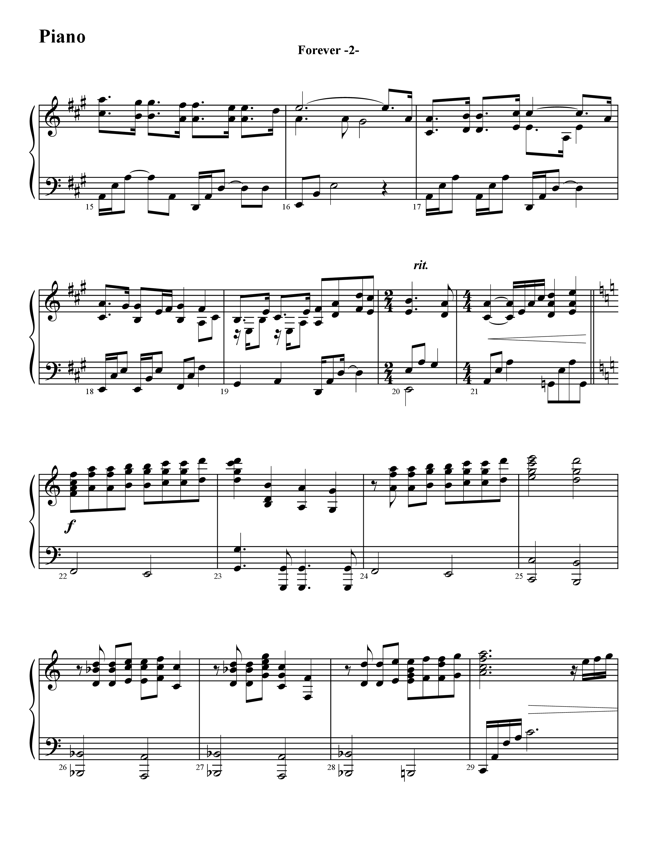 Forever (Instrumental) Piano Sheet (Word Music / Arr. David Hamilton)