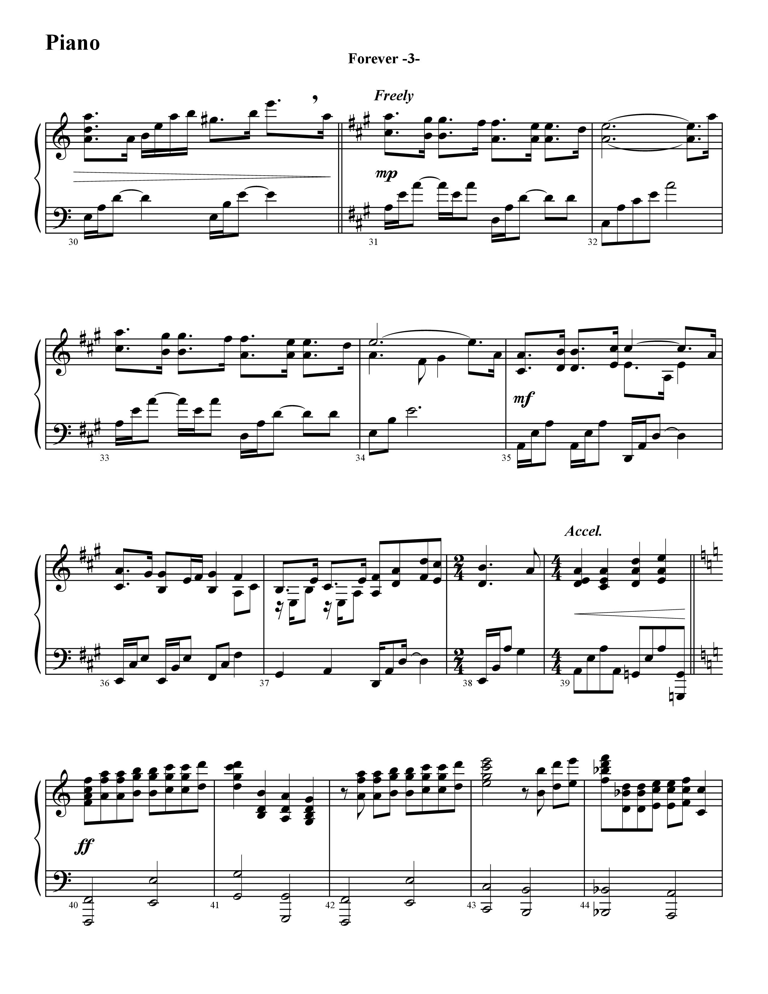 Forever (Instrumental) Piano Sheet (Word Music / Arr. David Hamilton)