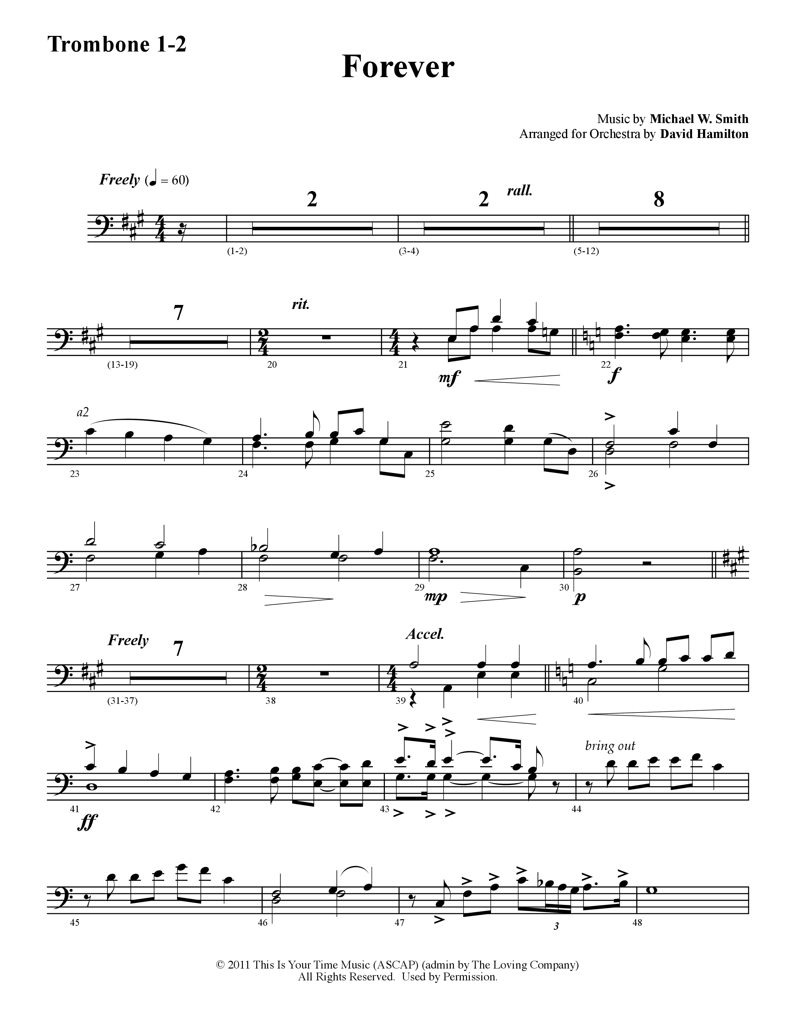 Forever (Instrumental) Trombone 1/2 (Word Music / Arr. David Hamilton)