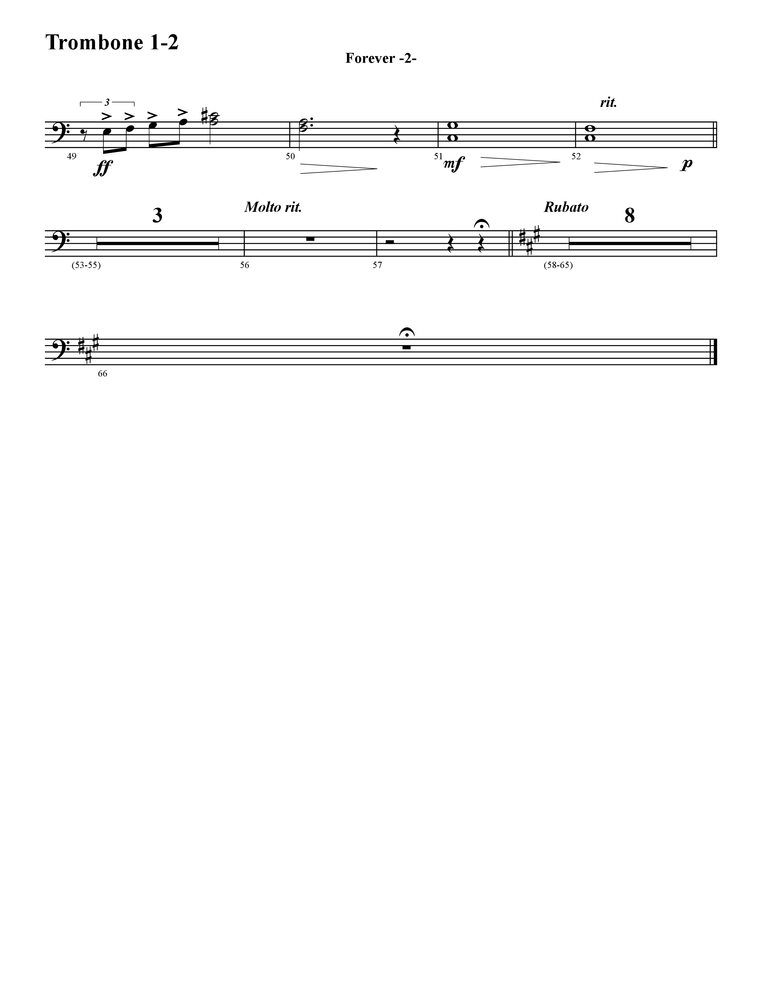 Forever (Instrumental) Trombone 1/2 (Word Music / Arr. David Hamilton)