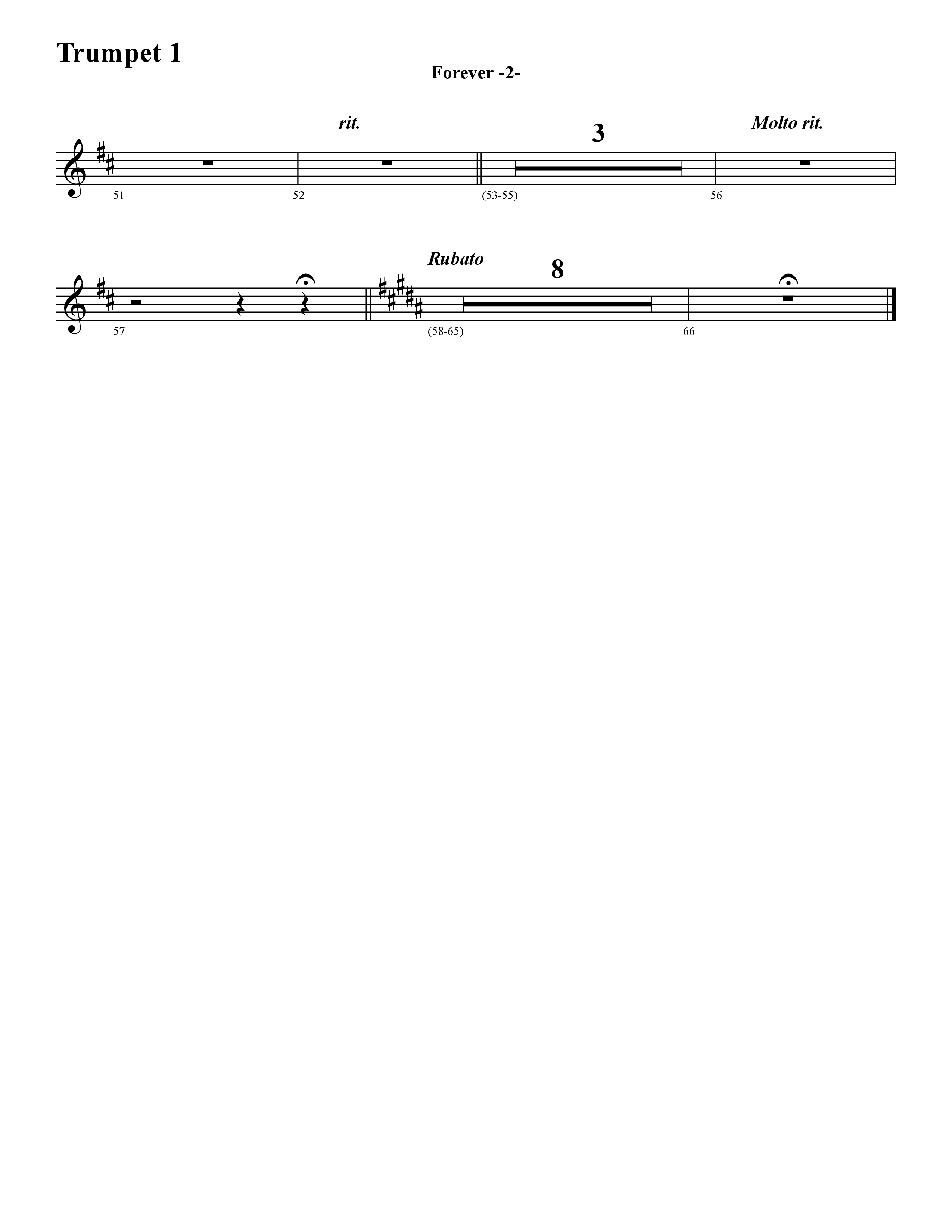 Forever (Instrumental) Trumpet 1 (Word Music / Arr. David Hamilton)