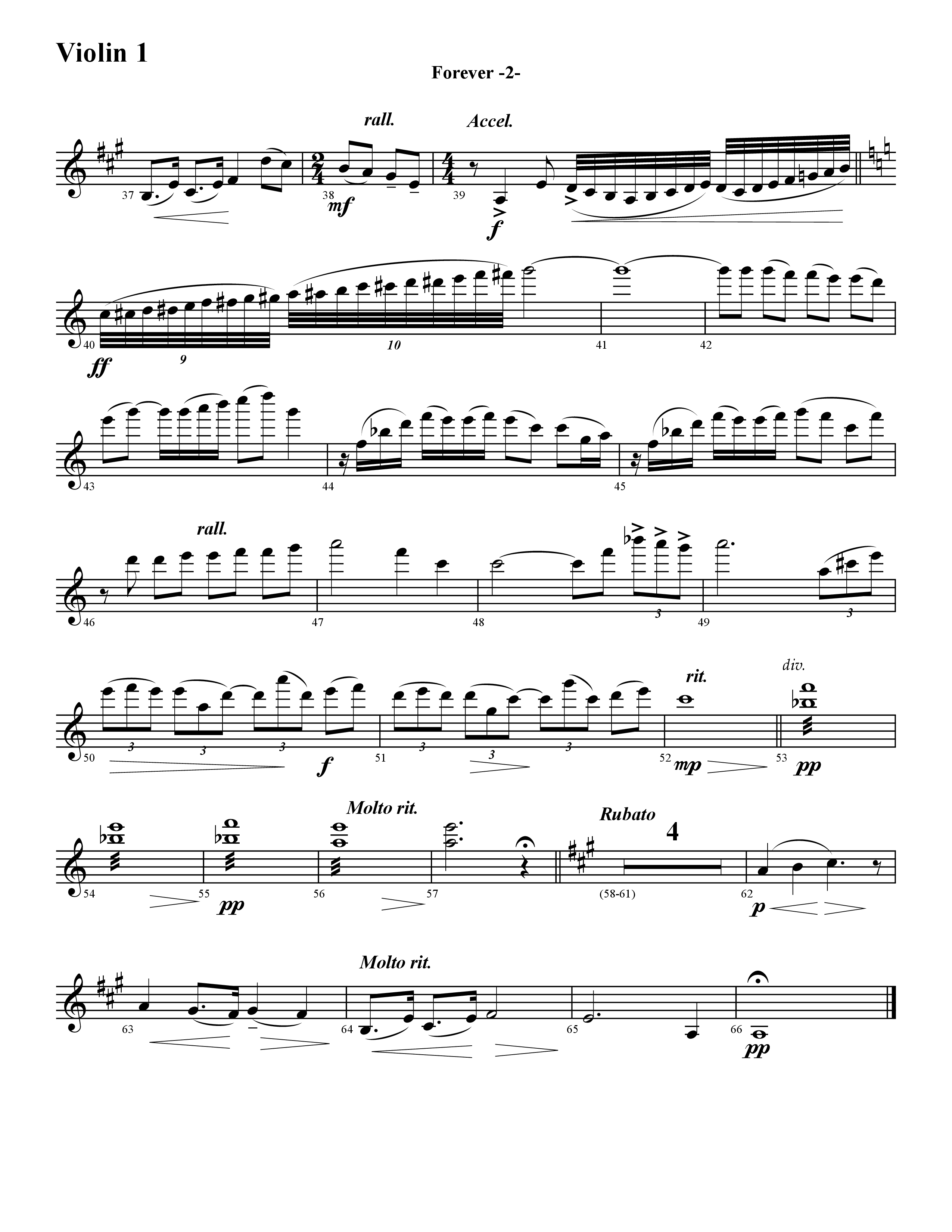 Forever (Instrumental) Violin 1 (Word Music / Arr. David Hamilton)