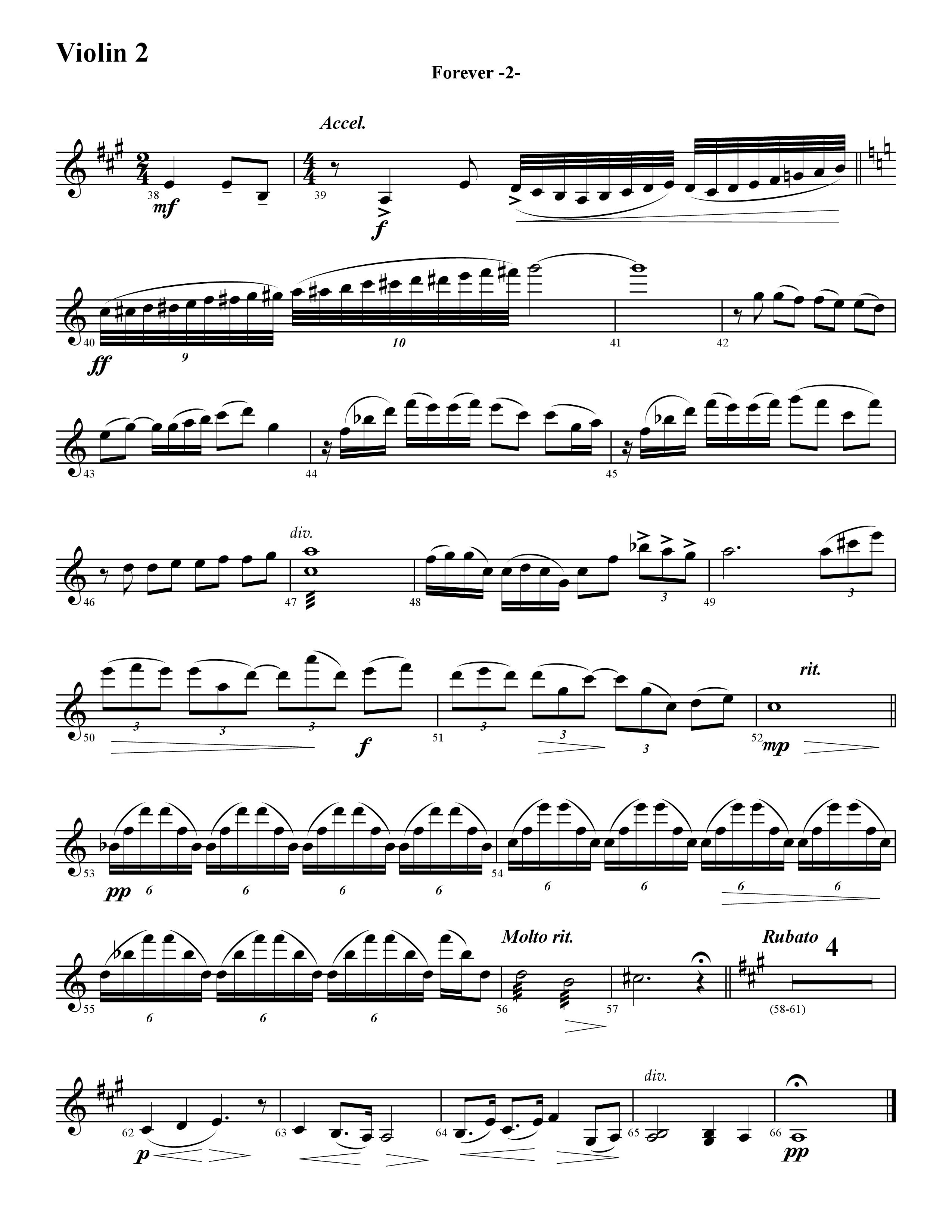 Forever (Instrumental) Violin 2 (Word Music / Arr. David Hamilton)