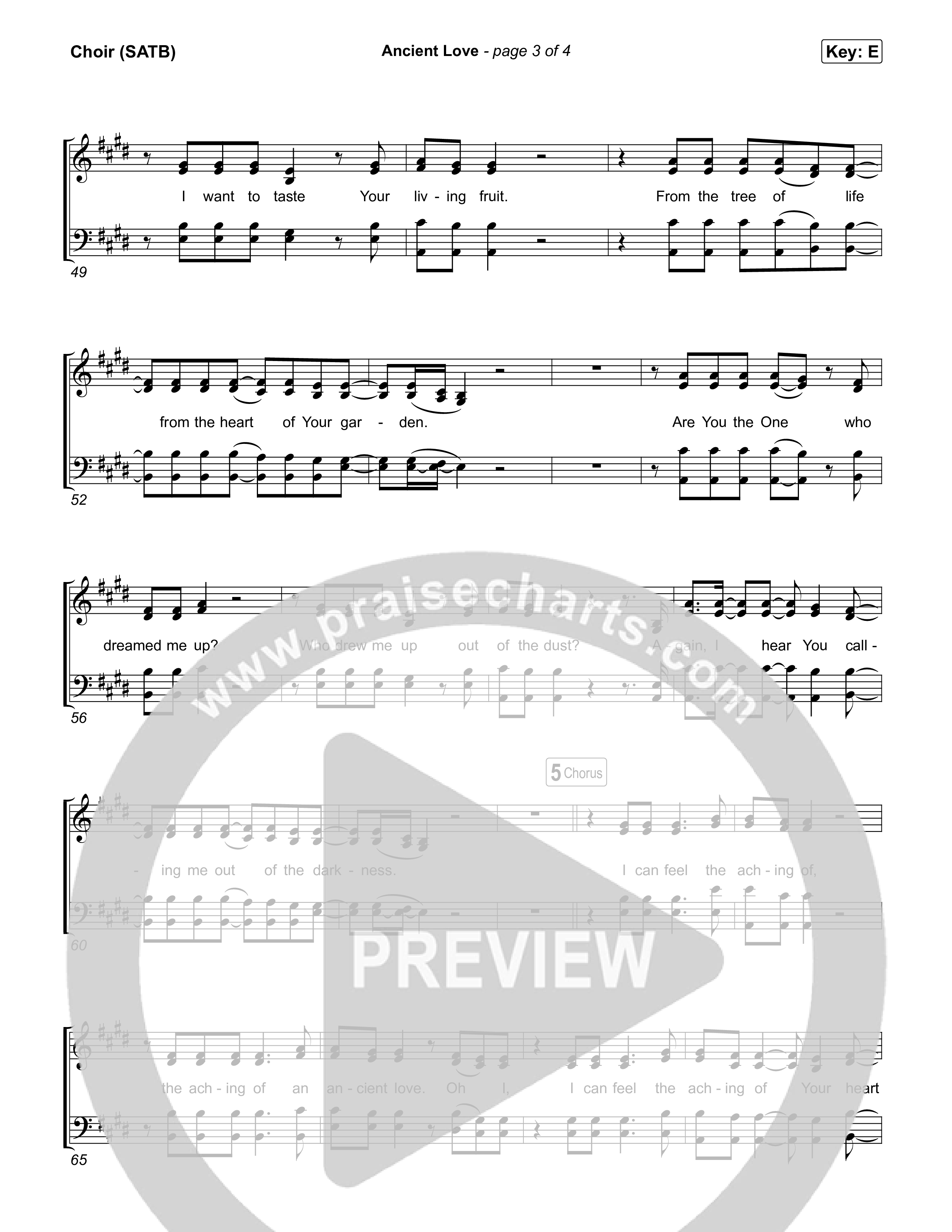 Ancient Love Choir Sheet (SATB) (John Mark McMillan)