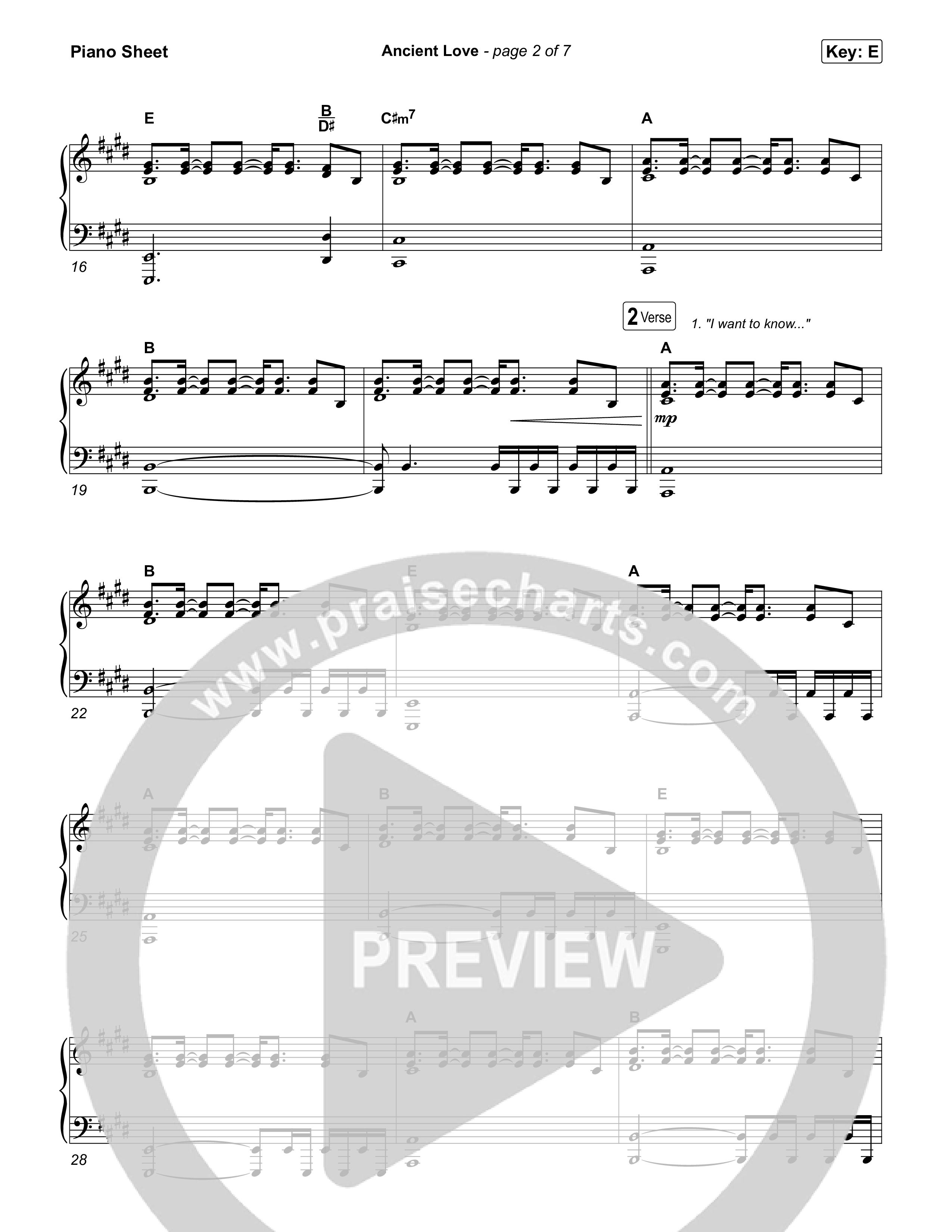 Ancient Love Piano Sheet (John Mark McMillan)