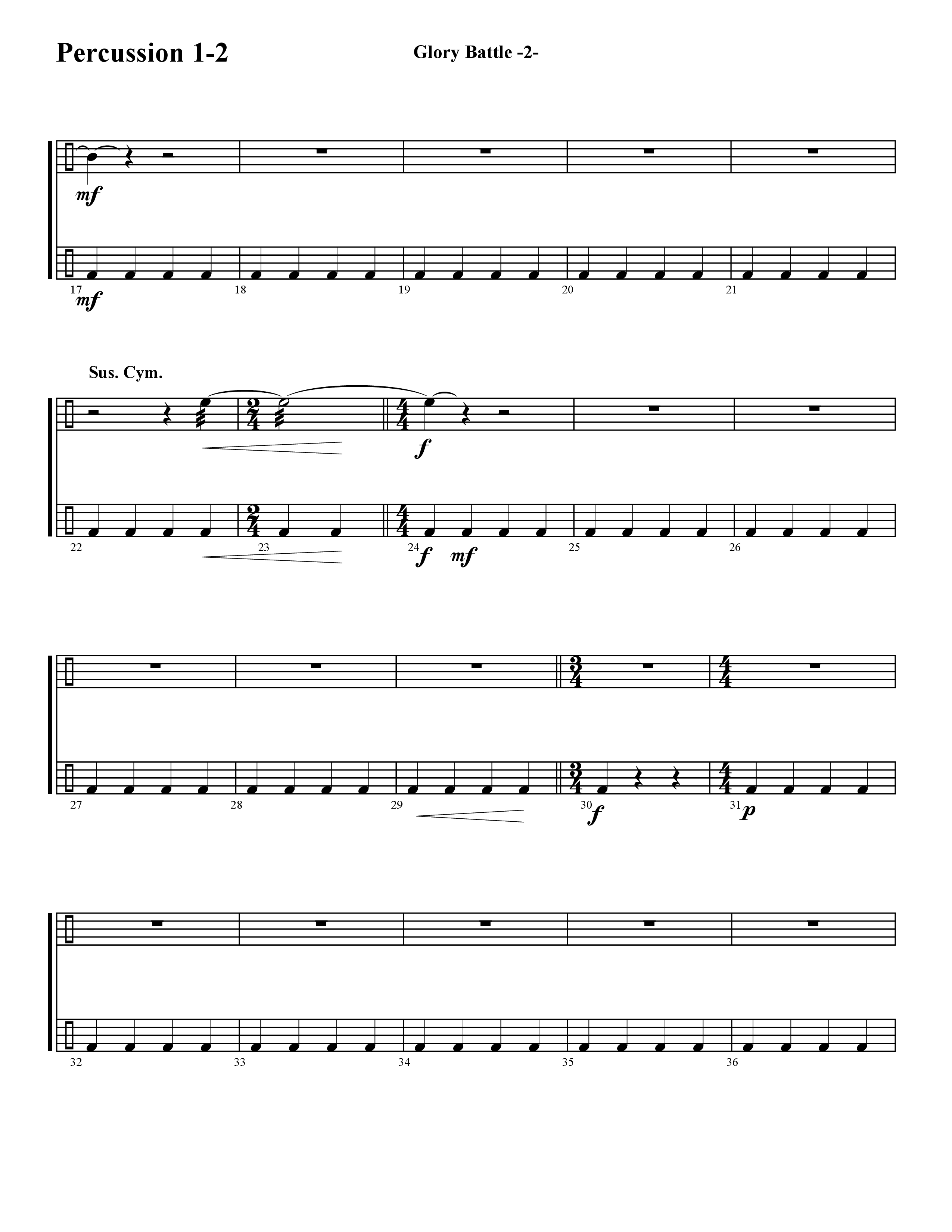 Glory Battle (Instrumental) Percussion (Word Music / Arr. David Hamilton)