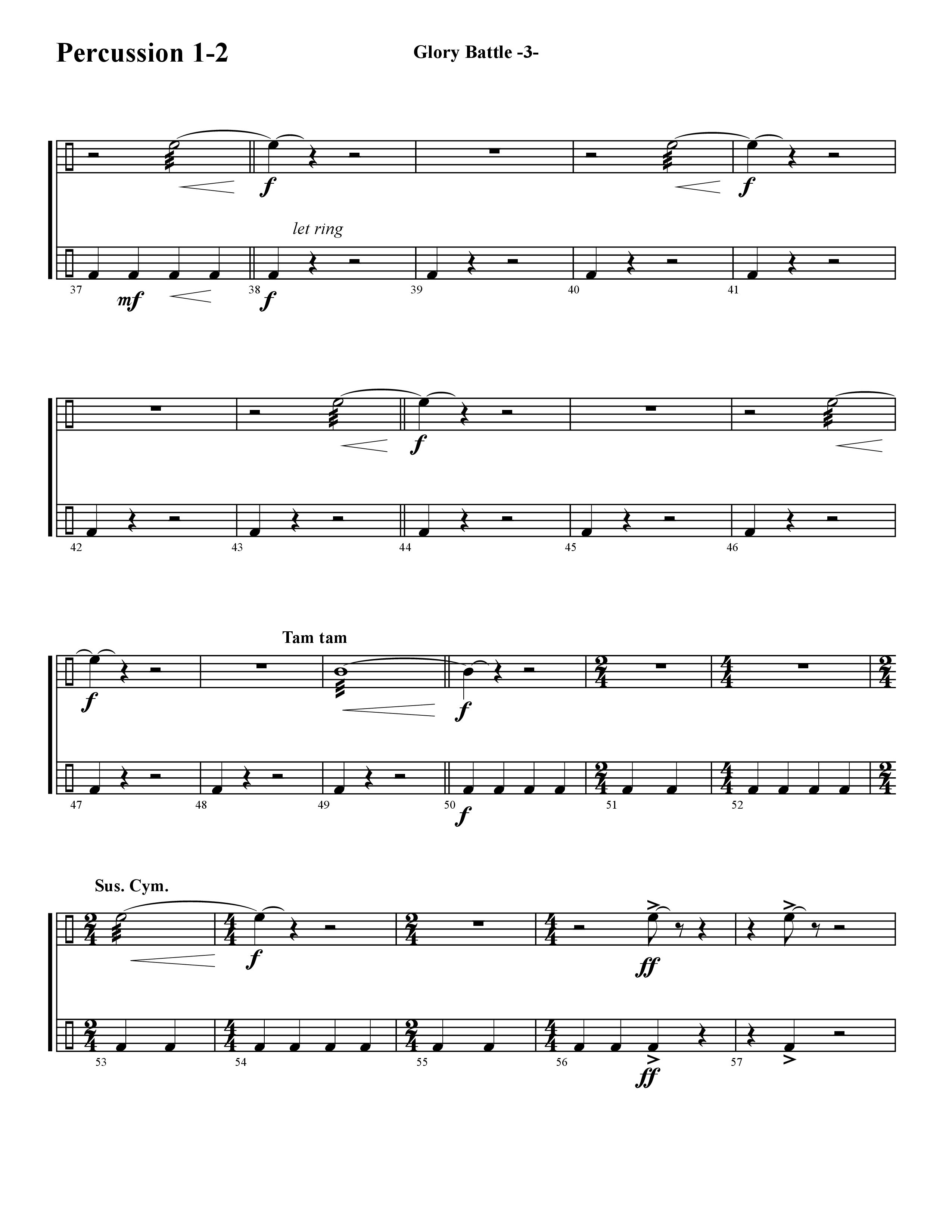 Glory Battle (Instrumental) Percussion (Word Music / Arr. David Hamilton)